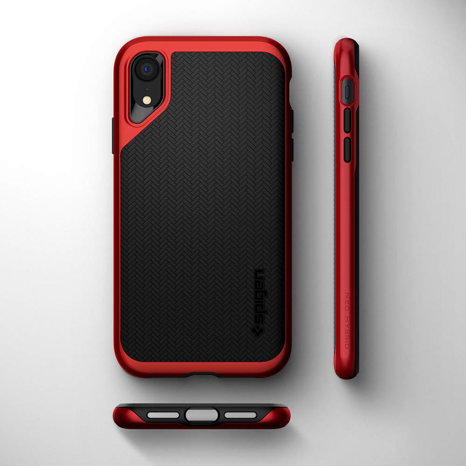 spigen TPU and Polycarbonate Back Cover for Apple iPhone XR (Camera Protection,, Red)_3