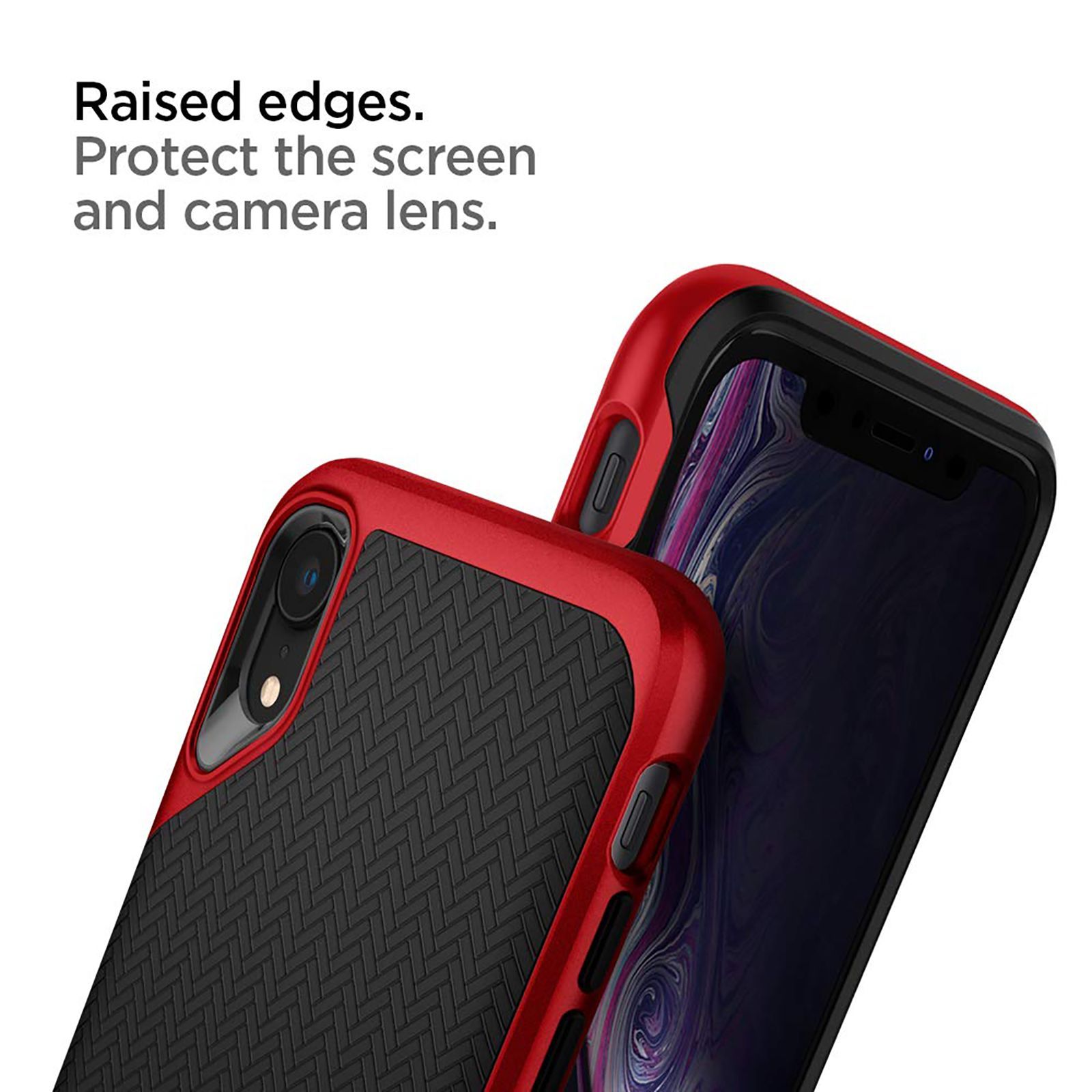 spigen TPU and Polycarbonate Back Cover for Apple iPhone XR (Camera Protection,, Red)_5