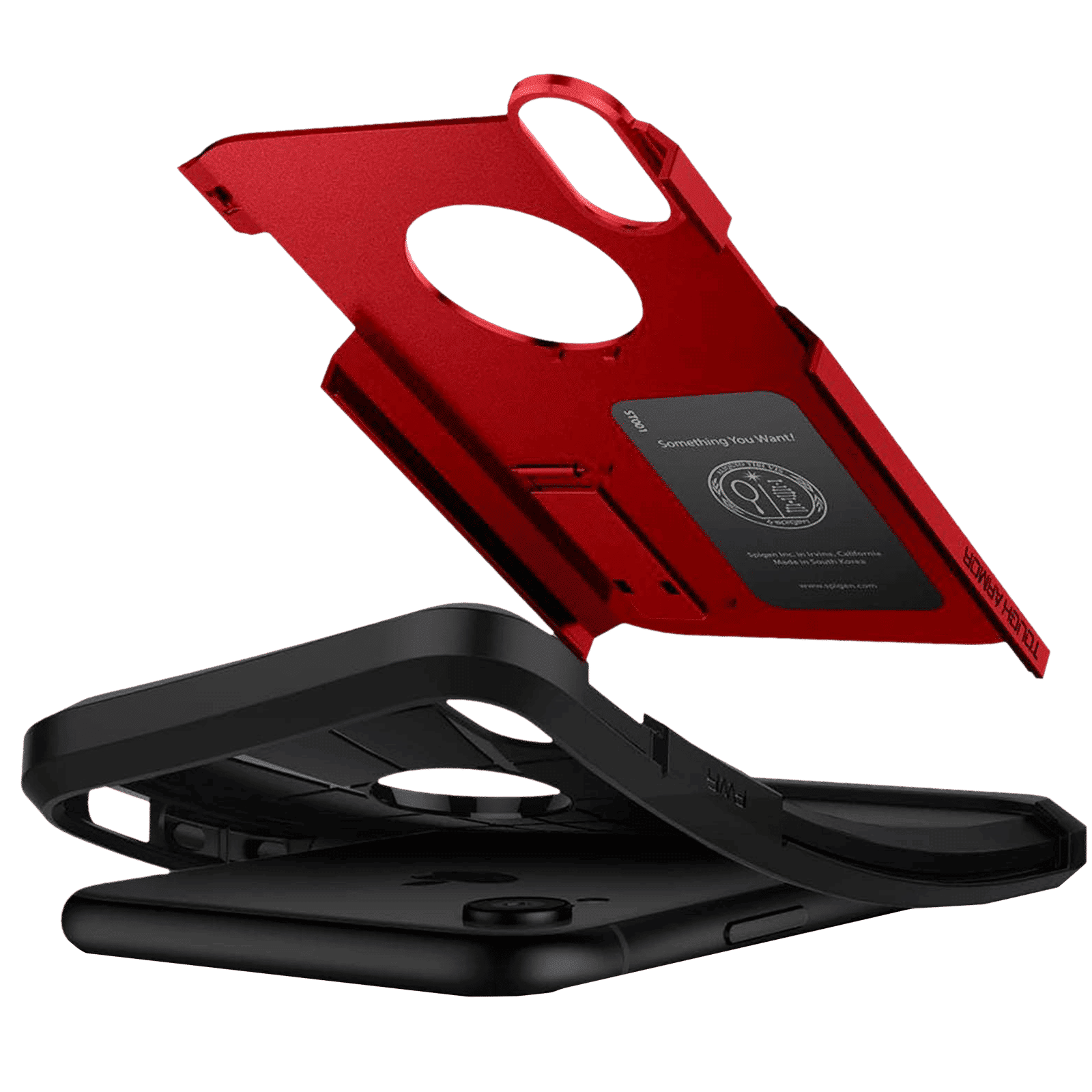 spigen Tough Armor TPU & Polycarbonate Back Case with Stand for Apple iPhone XR (Wireless Charging Compatible, Red) spigen Tough Armor TPU & Polycarbonate Back Case with Stand for Apple iPhone XR (Wireless Charging Compatible, Red)_8