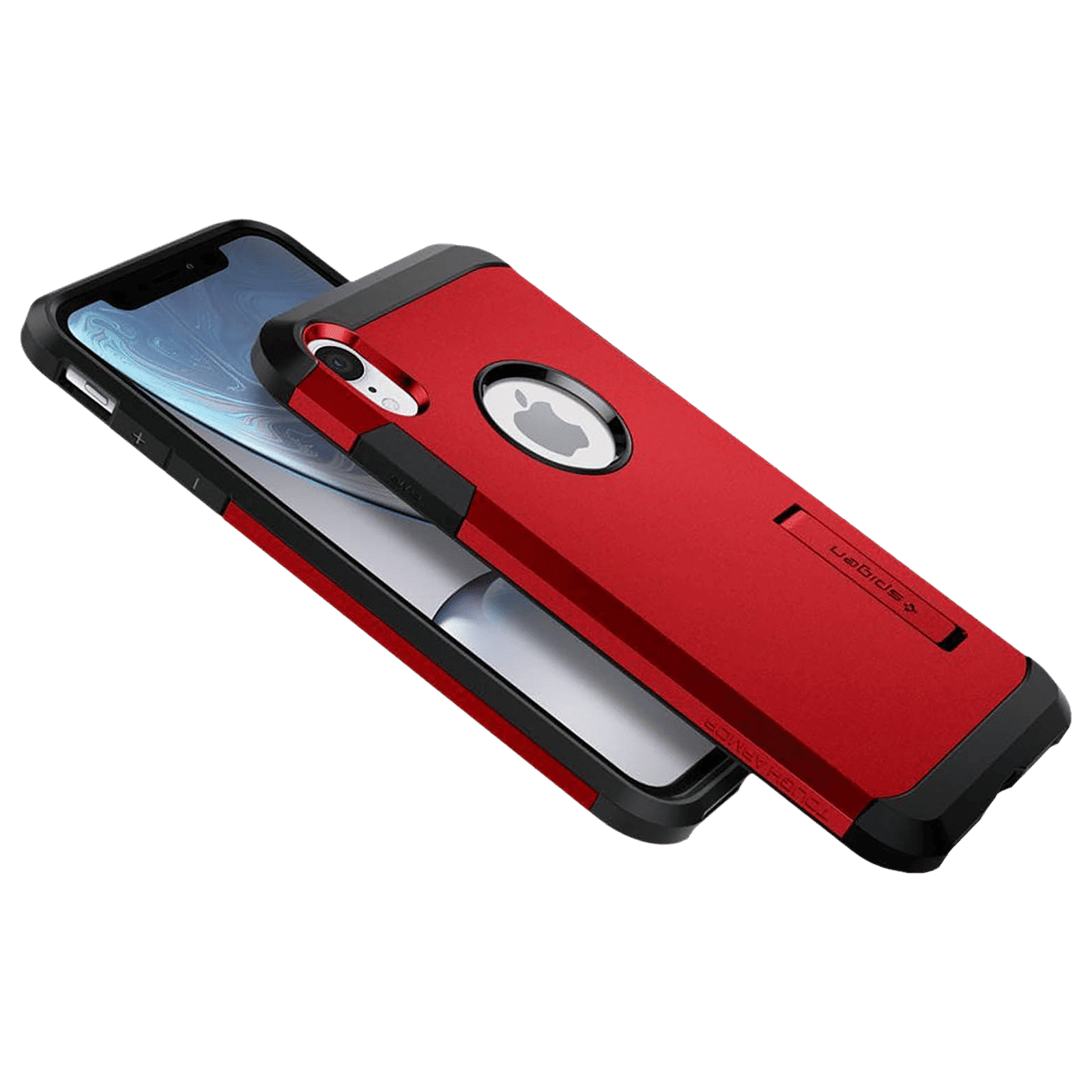spigen Tough Armor TPU & Polycarbonate Back Case with Stand for Apple iPhone XR (Wireless Charging Compatible, Red) spigen Tough Armor TPU & Polycarbonate Back Case with Stand for Apple iPhone XR (Wireless Charging Compatible, Red)_9