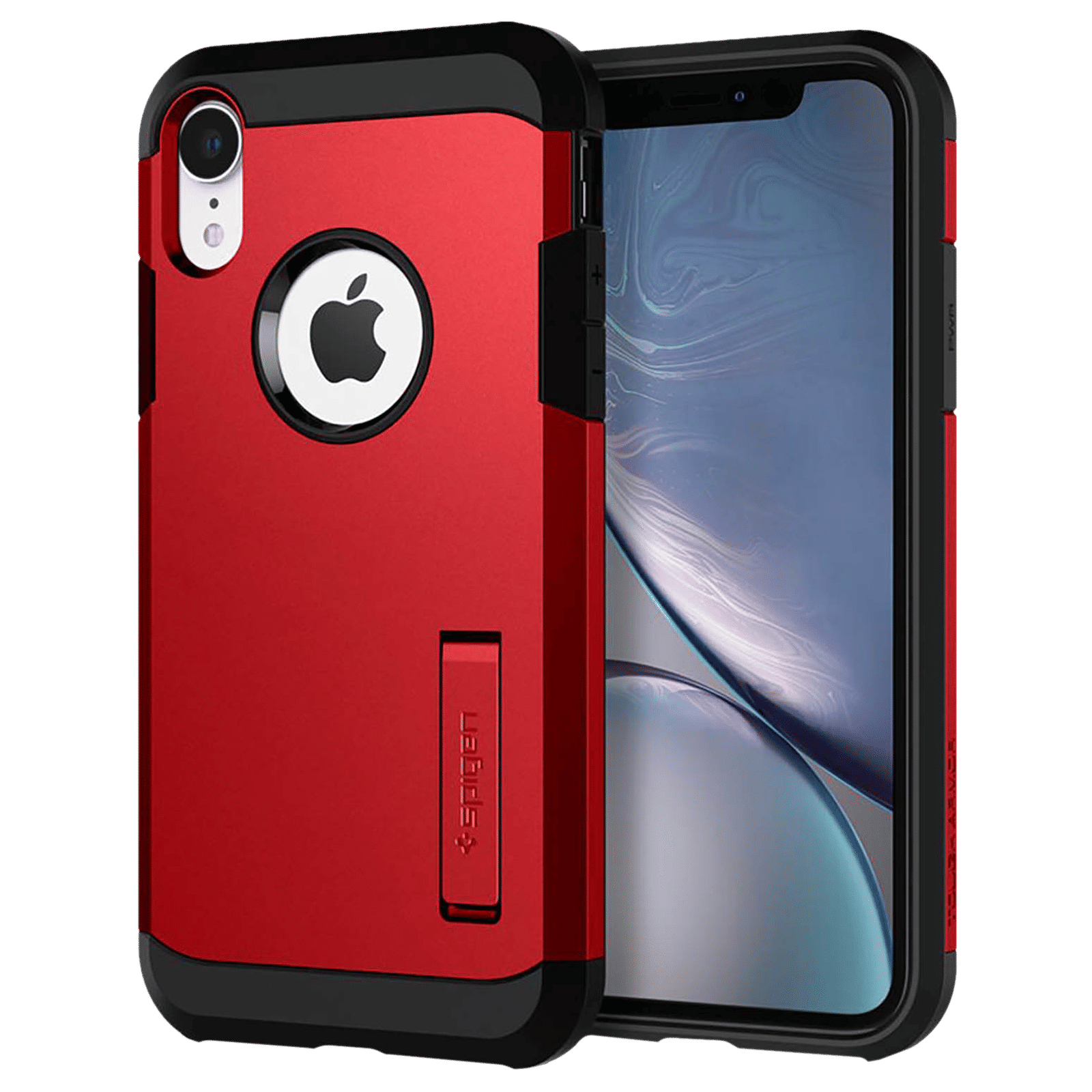 spigen Tough Armor TPU & Polycarbonate Back Case with Stand for Apple iPhone XR (Wireless Charging Compatible, Red) spigen Tough Armor TPU & Polycarbonate Back Case with Stand for Apple iPhone XR (Wireless Charging Compatible, Red)_10