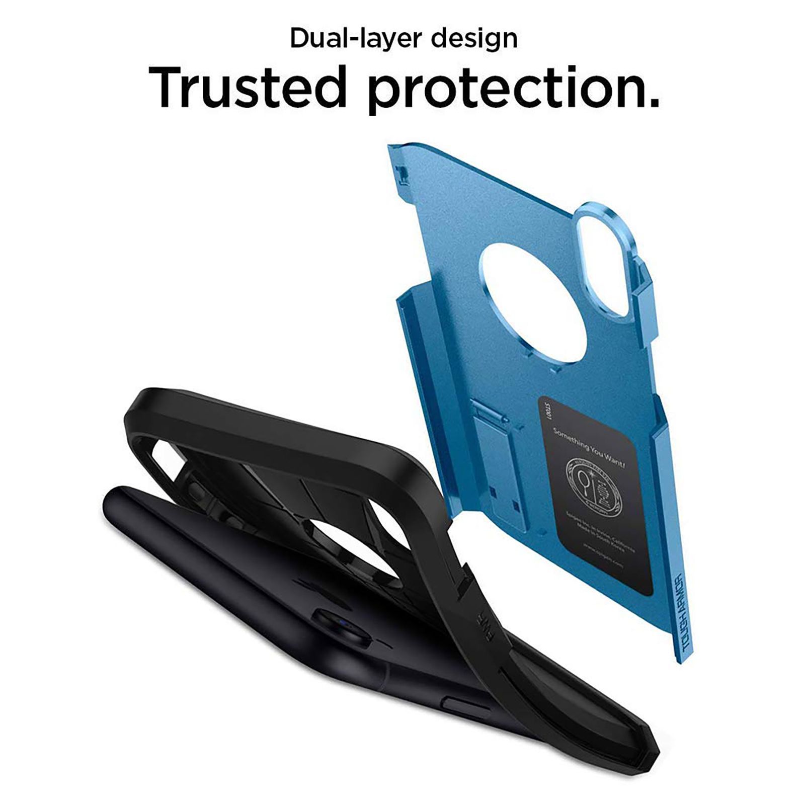 spigen Tough Armor TPU & Polycarbonate Back Case with Stand for Apple iPhone XR (Wireless Charging Compatible, Blue)_11