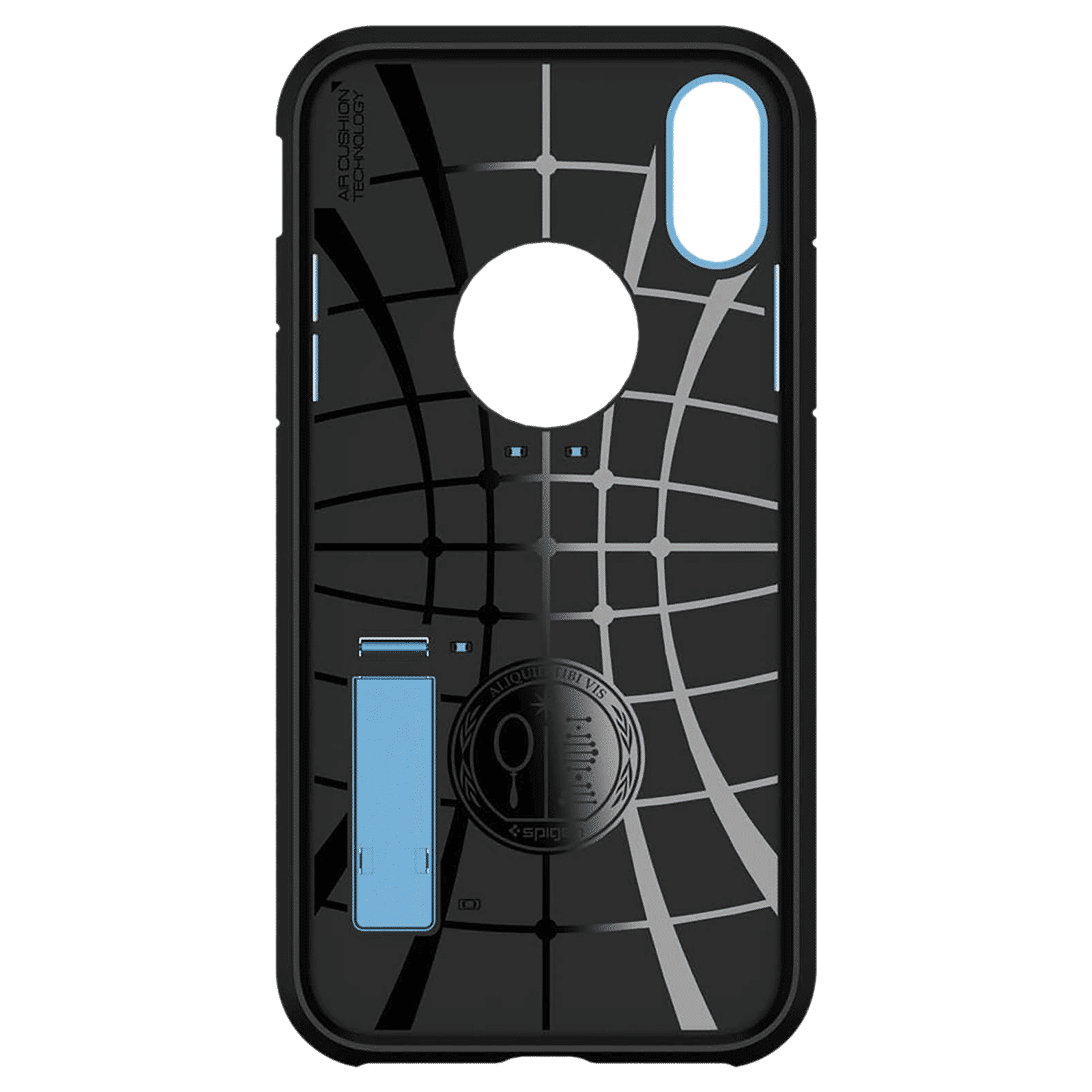 spigen Tough Armor TPU & Polycarbonate Back Case with Stand for Apple iPhone XR (Wireless Charging Compatible, Blue)_4