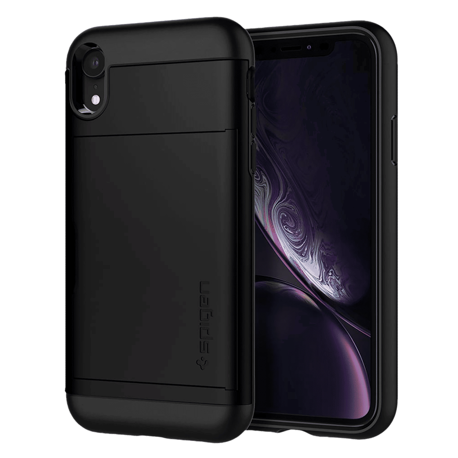 spigen Slim Armor CS TPU & Polycarbonate Back Cover for Apple iPhone XR (Wireless Charging Compatible, Black)_1