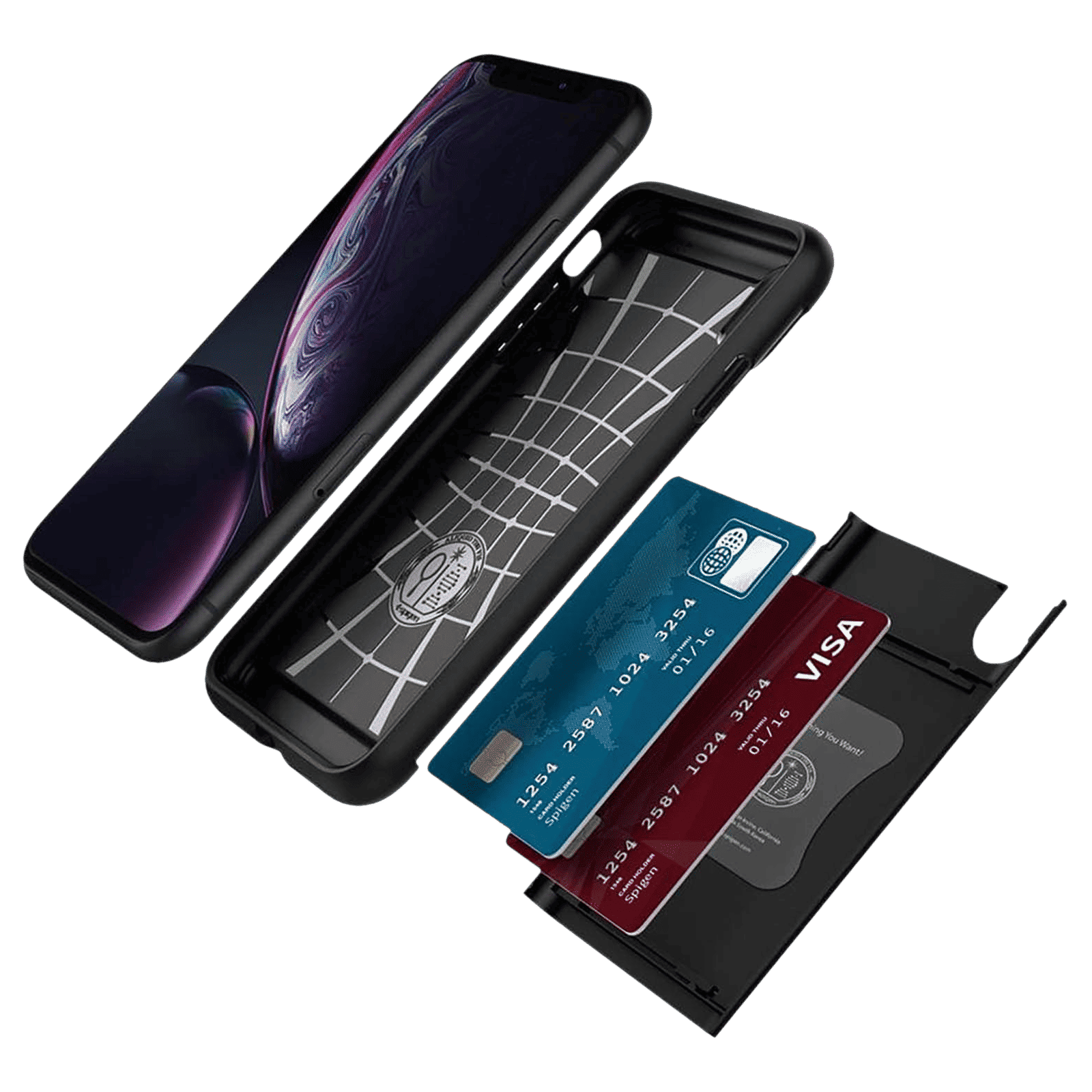 spigen Slim Armor CS TPU & Polycarbonate Back Cover for Apple iPhone XR (Wireless Charging Compatible, Black)_9