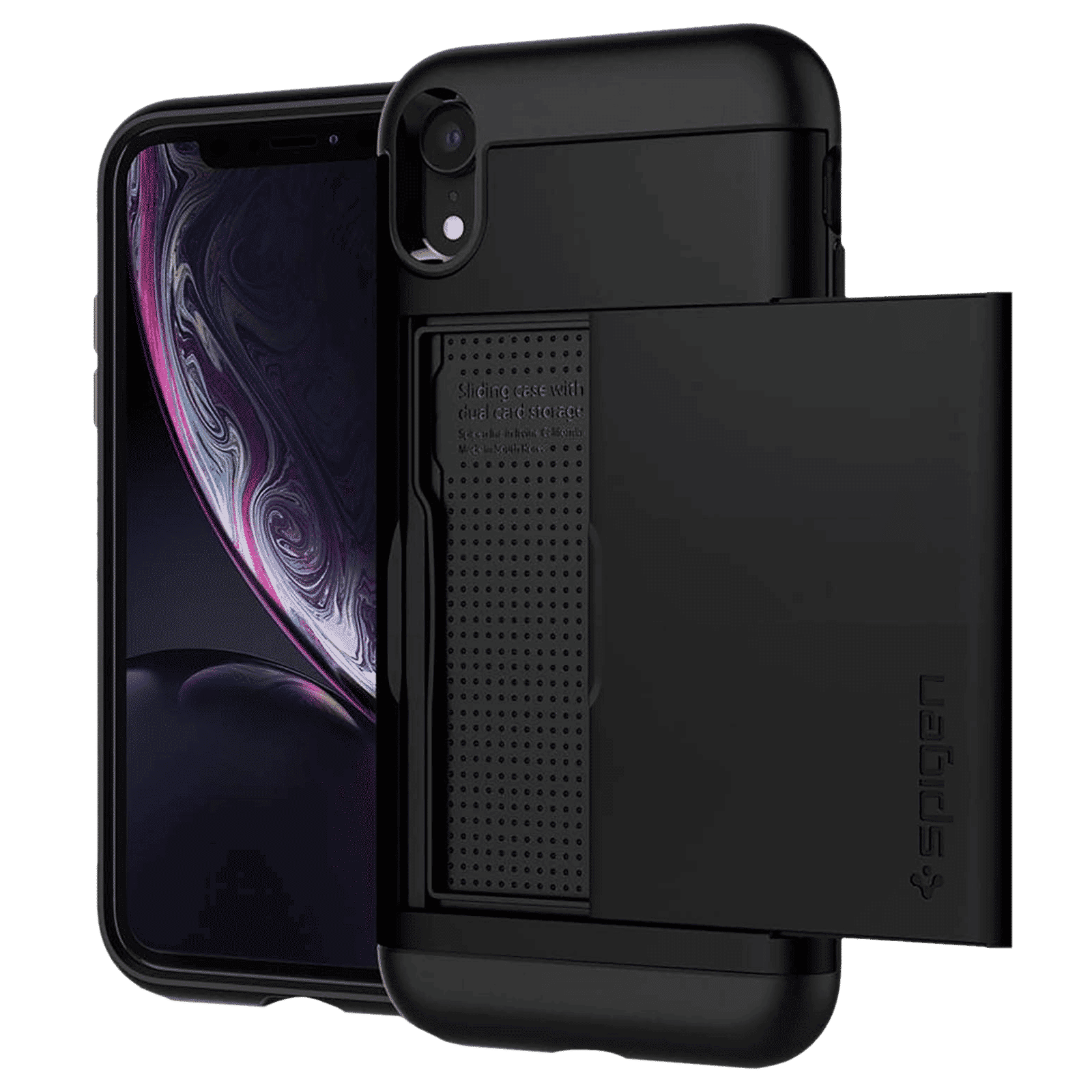 spigen Slim Armor CS TPU & Polycarbonate Back Cover for Apple iPhone XR (Wireless Charging Compatible, Black)_10
