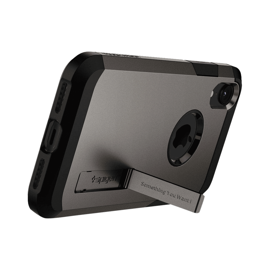spigen Tough Armor TPU & Polycarbonate Back Case with Stand for Apple iPhone XR (Wireless Charging Compatible, Gunmetal)_10