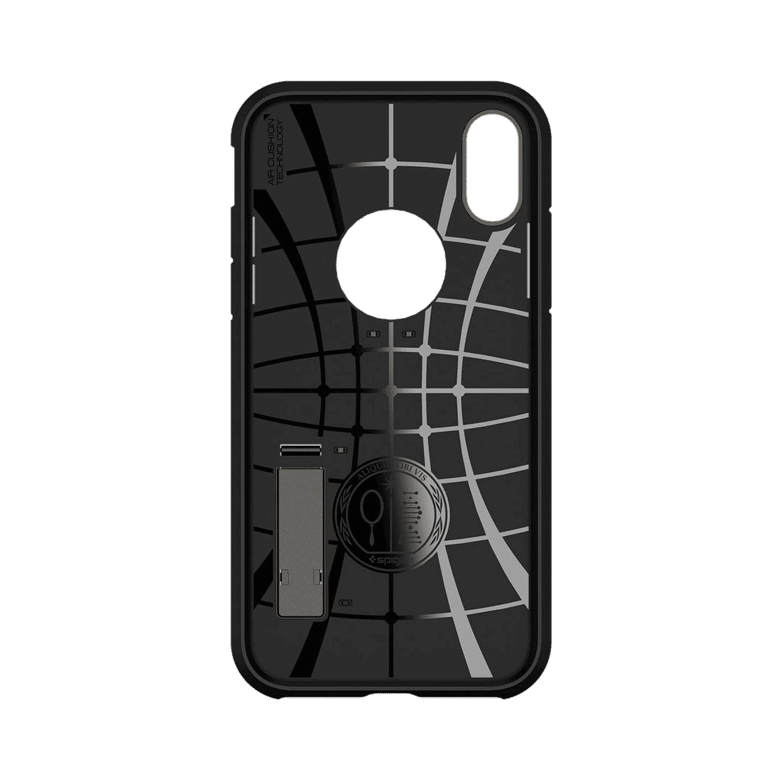 spigen Tough Armor TPU & Polycarbonate Back Case with Stand for Apple iPhone XR (Wireless Charging Compatible, Gunmetal)_14