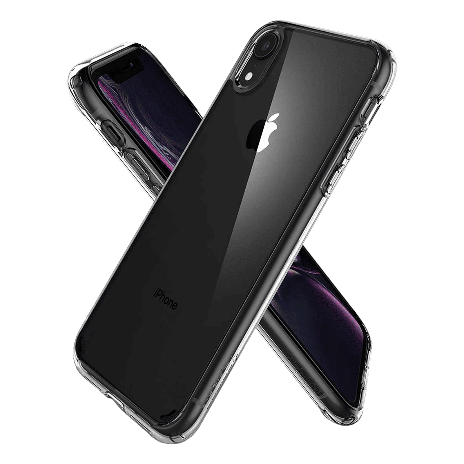 spigen Ultra Hybrid TPU & Polycarbonate Back Cover for Apple iPhone XR (Air Cushion Technology, Crystal Clear)_4