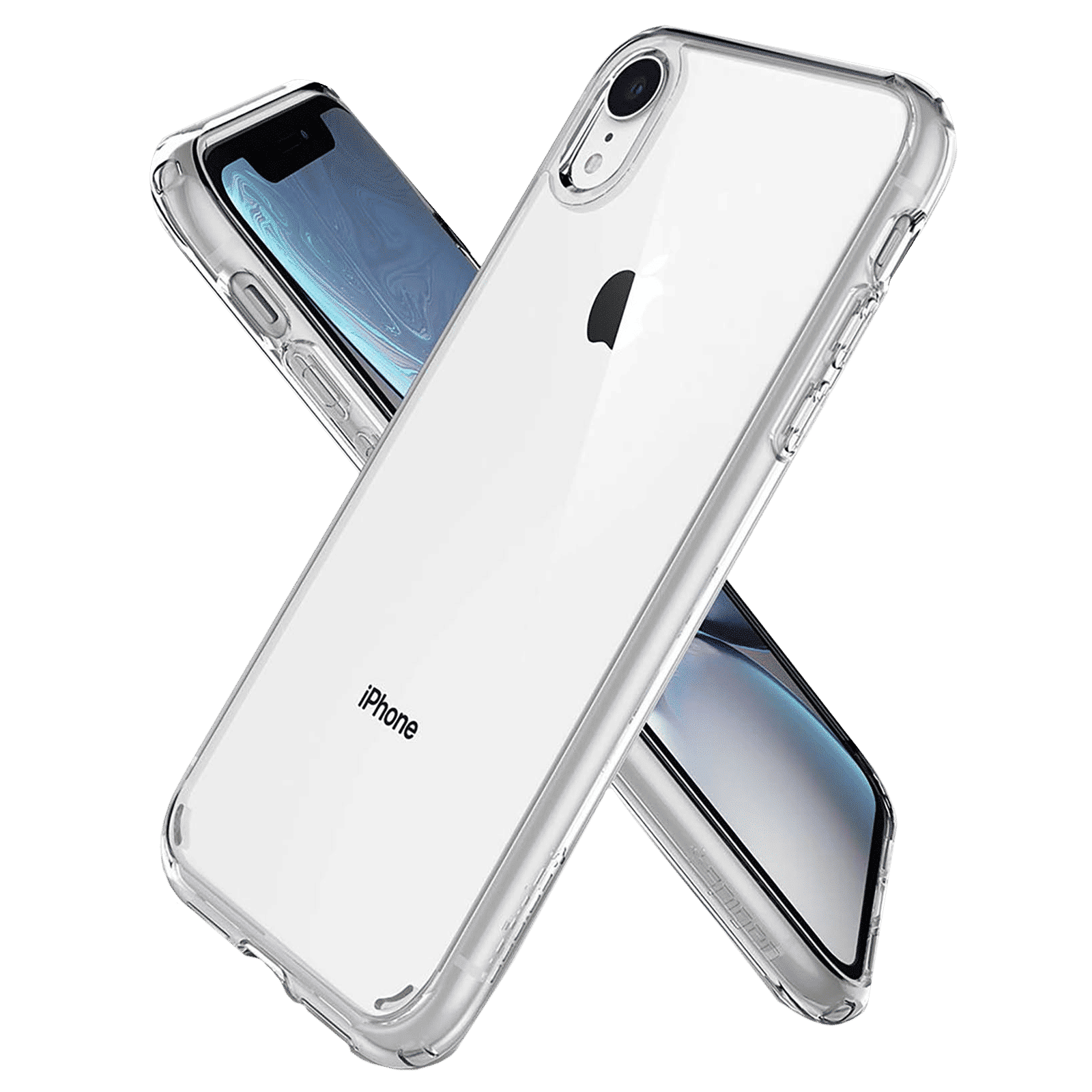 spigen Ultra Hybrid TPU & Polycarbonate Back Cover for Apple iPhone XR (Air Cushion Technology, Crystal Clear)_6