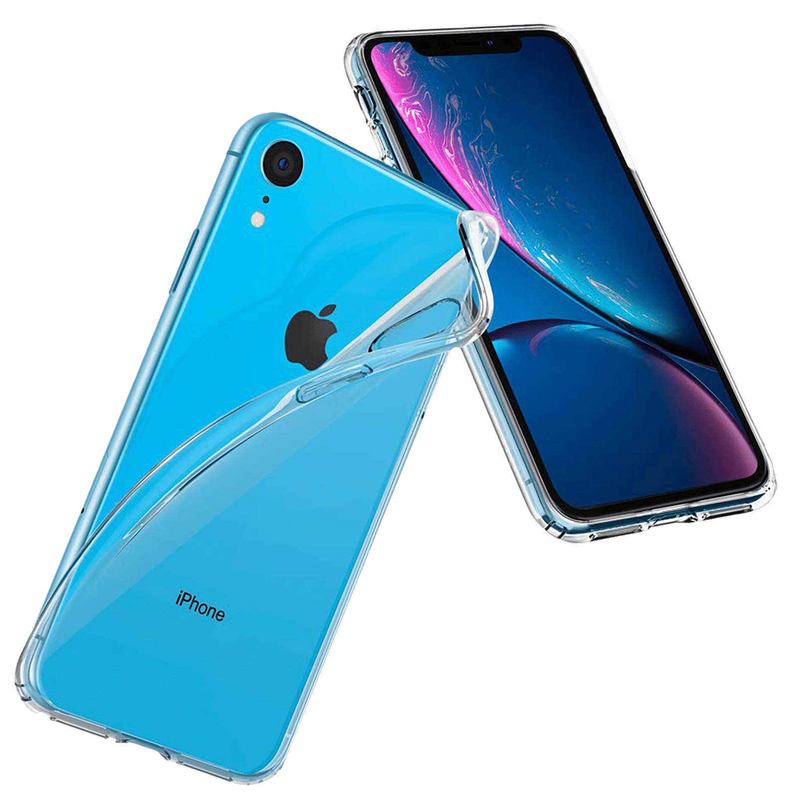 spigen Liquid Crystal Glitter TPU Back Cover for Apple iPhone XR (Wireless Charging Compatible, Crystal Clear)_3