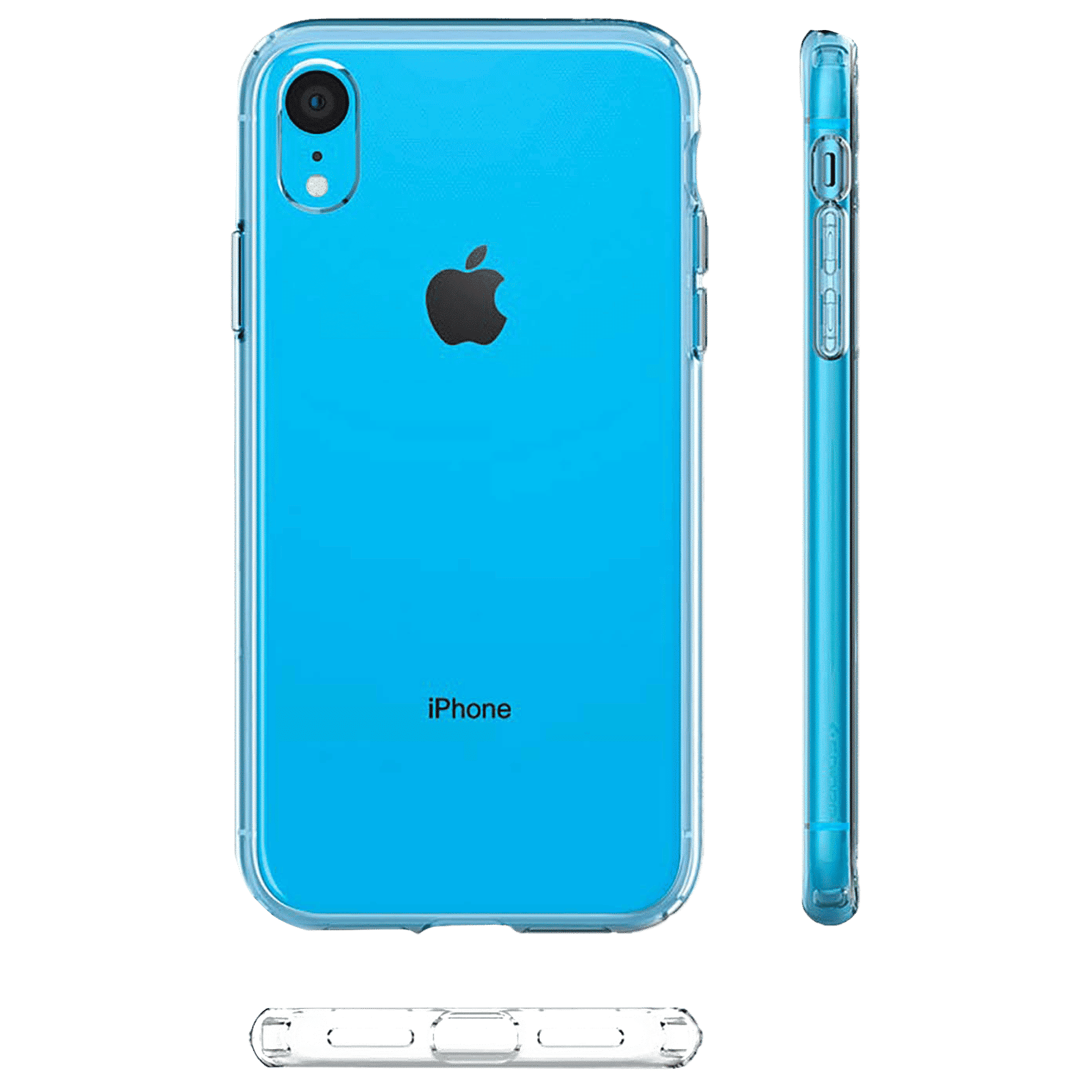 spigen Liquid Crystal Glitter TPU Back Cover for Apple iPhone XR (Wireless Charging Compatible, Crystal Clear)_4