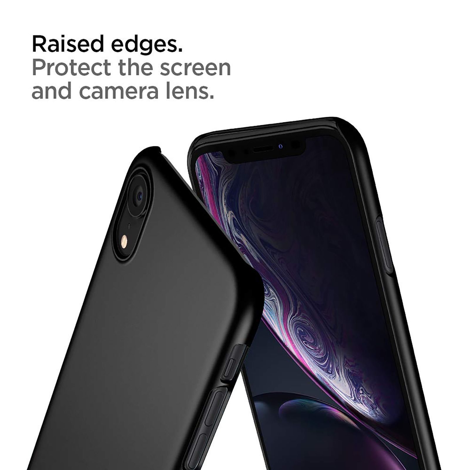 spigen Thin Fit Polycarbonate Back Cover for Apple iPhone XR (Wireless Charging Compatible, Black) spigen Thin Fit Polycarbonate Back Cover for Apple iPhone XR (Wireless Charging Compatible, Black)_8