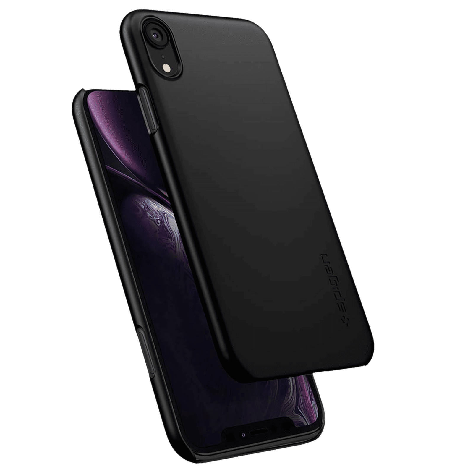 spigen Thin Fit Polycarbonate Back Cover for Apple iPhone XR (Wireless Charging Compatible, Black) spigen Thin Fit Polycarbonate Back Cover for Apple iPhone XR (Wireless Charging Compatible, Black)_5