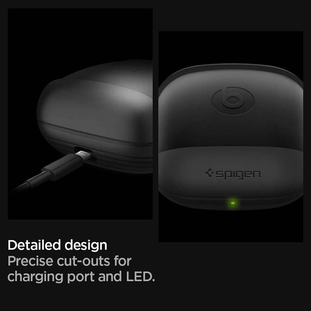 spigen Liquid Air Silicone Full Cover Case Powerbeats Pro (Shock Absorbent, ASD00258, Black)_3