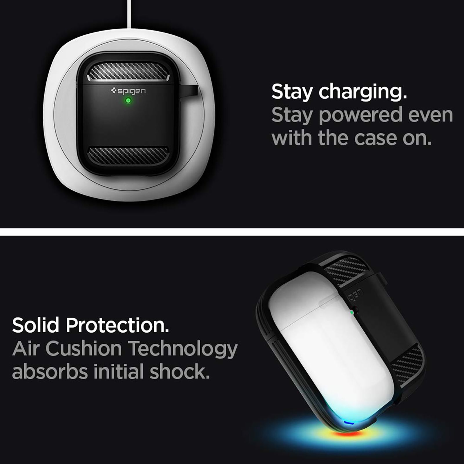 spigen Rugged Armor Full Cover Case (For Airpods 2, ASD01117, Matte Black) spigen Rugged Armor Full Cover Case (For Airpods 2, ASD01117, Matte Black)_4