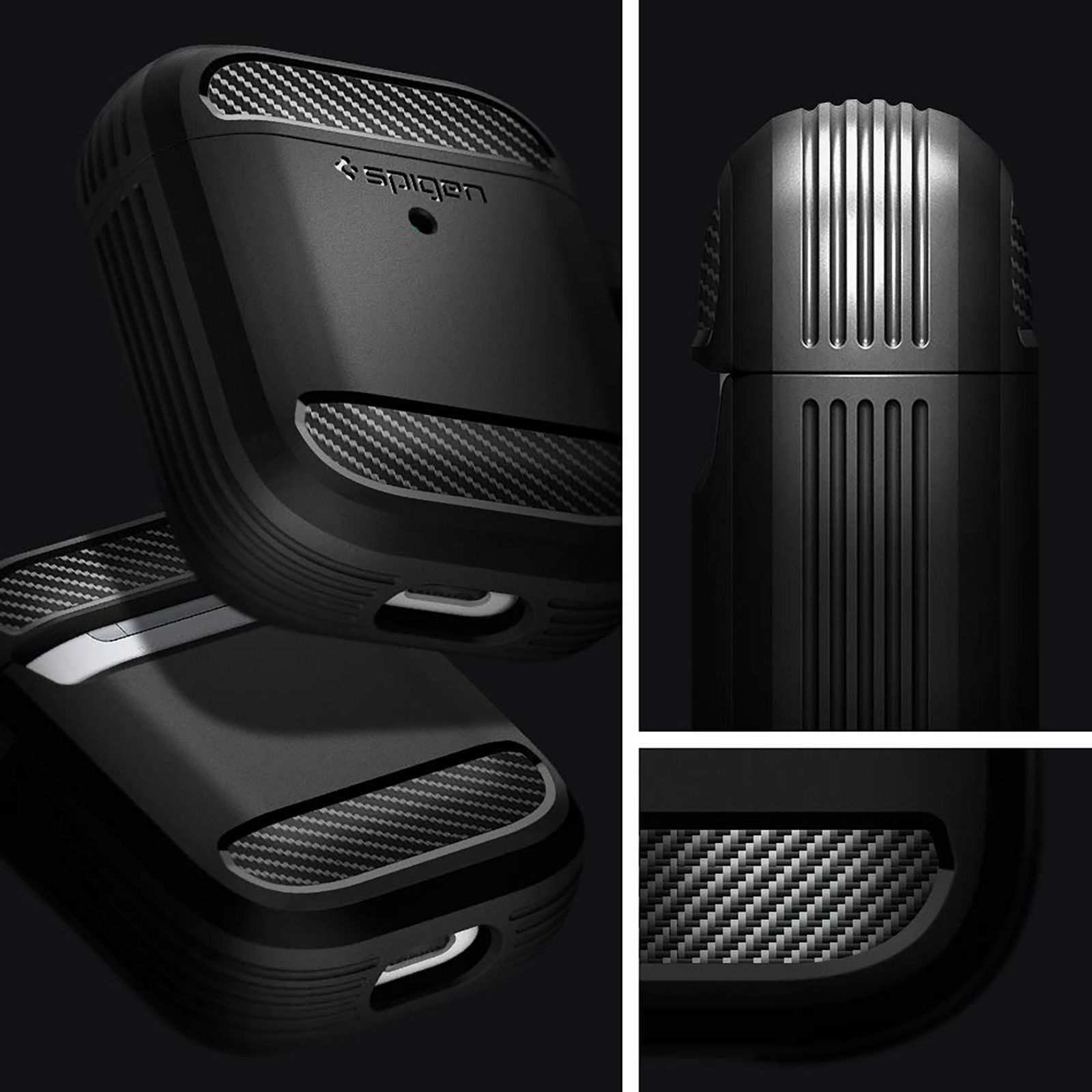 spigen Rugged Armor Full Cover Case (For Airpods 2, ASD01117, Matte Black) spigen Rugged Armor Full Cover Case (For Airpods 2, ASD01117, Matte Black)_6
