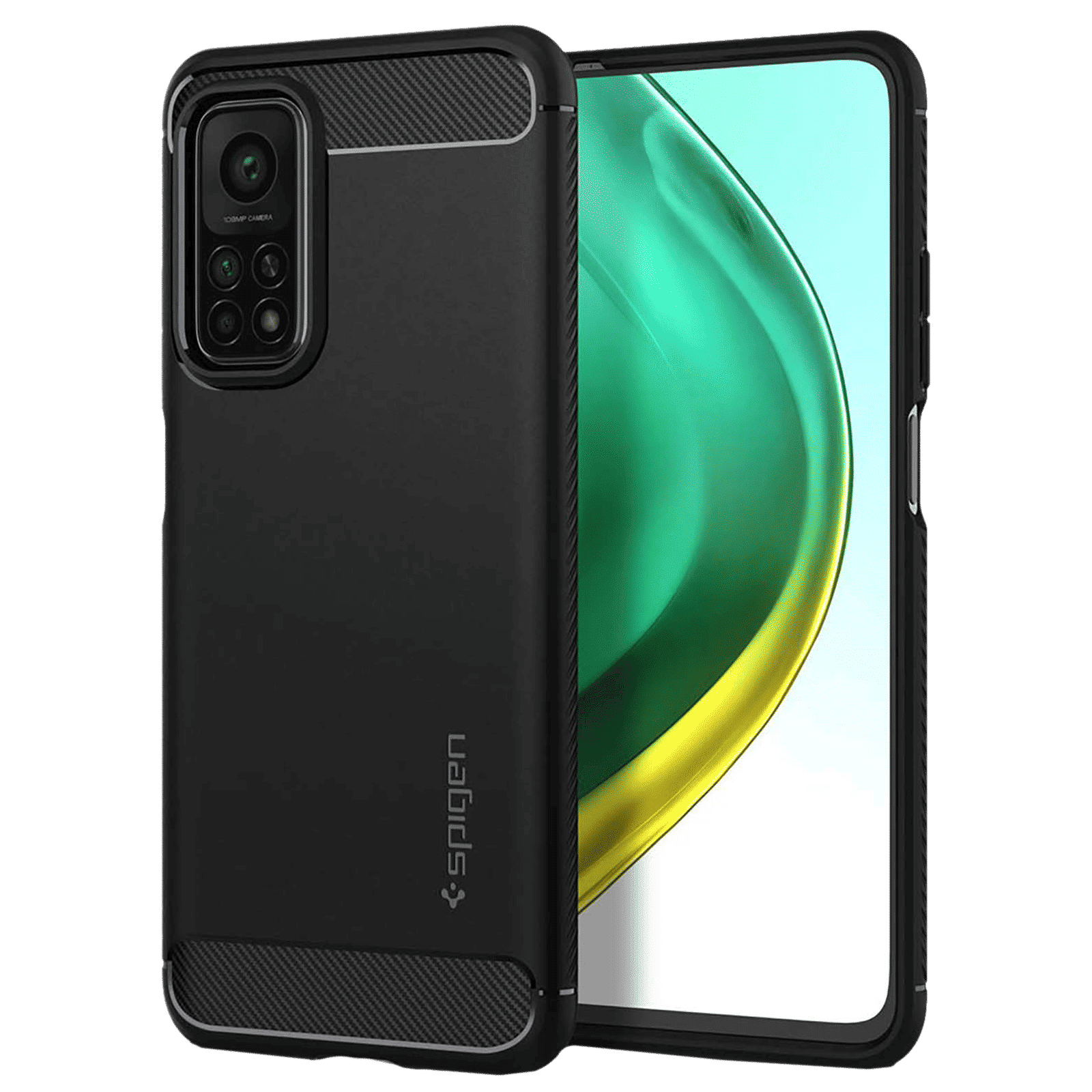 spigen Rugged Armor TPU Back Case For Mi 10T/Mi 10T Pro (Air Cushion Technology, ACS02161, Matte Black)_1