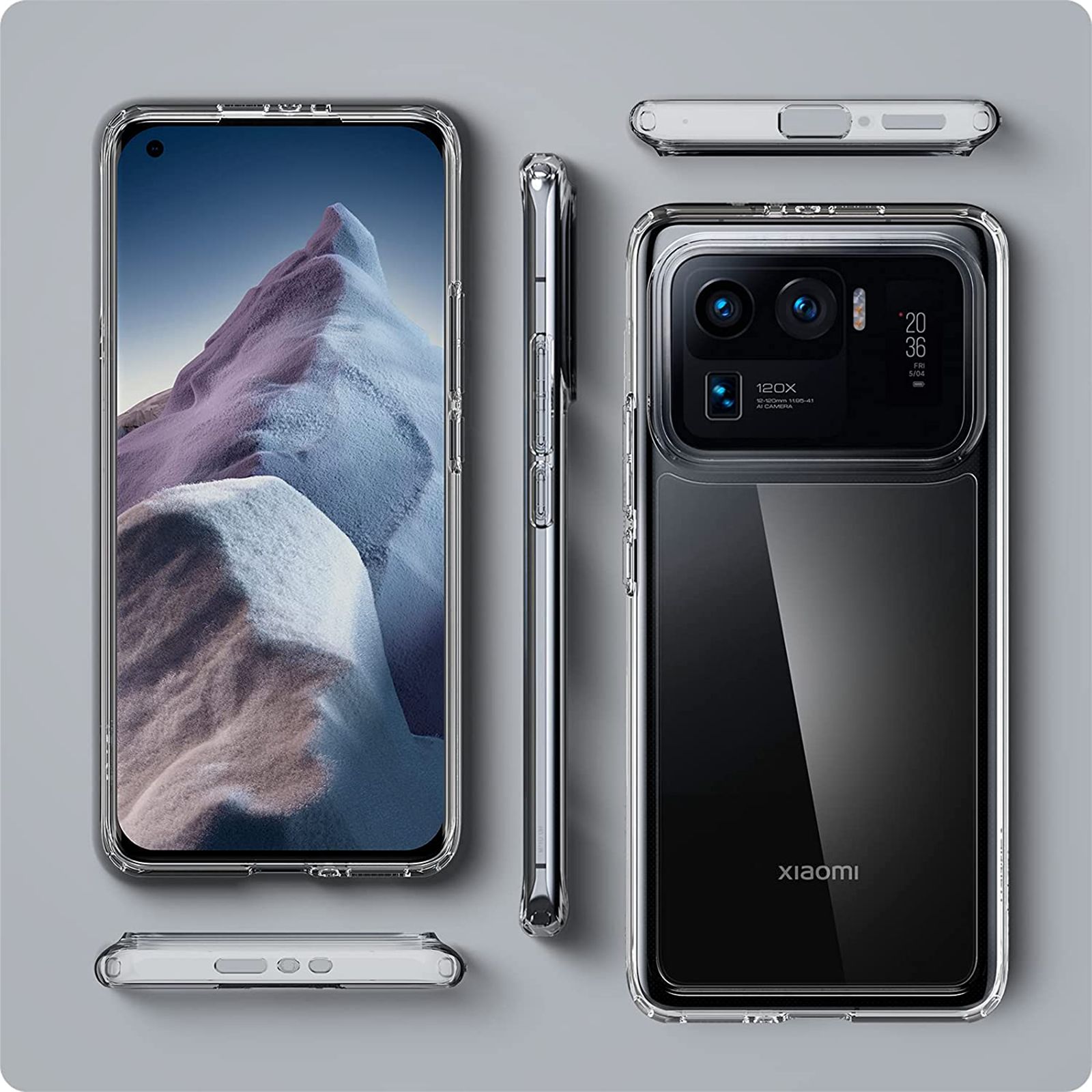 spigen Ultra Hybrid TPU & Polycarbonate Back Cover for Xiaomi Mi 11 Ultra (Wireless Charging Compatible?, Crystal Clear)_3