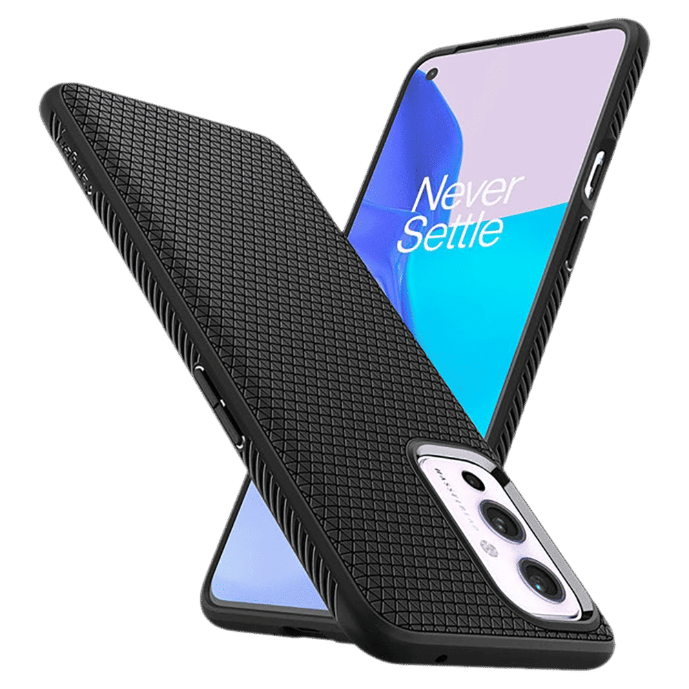 spigen Liquid Air TPU Back Cover for OnePlus 9 (Air Cushion Technology, Matte Black)_9
