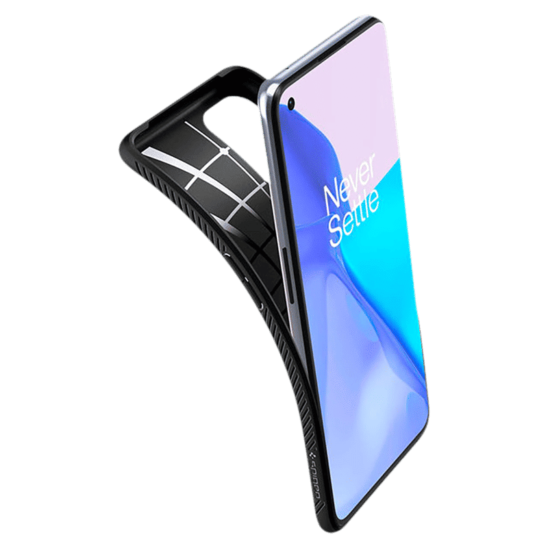 spigen Liquid Air TPU Back Cover for OnePlus 9 (Air Cushion Technology, Matte Black)_10