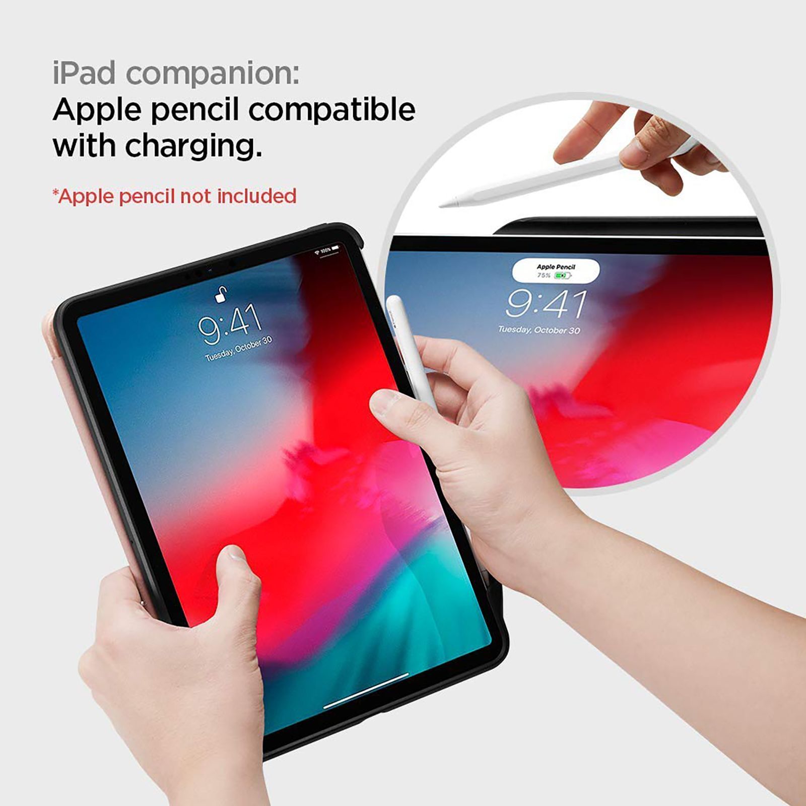 spigen Smart Fold 2 Polycarbonate TPU Flip Cover for Apple iPad Pro (Built-in Pen Slot, Rose Gold)_12