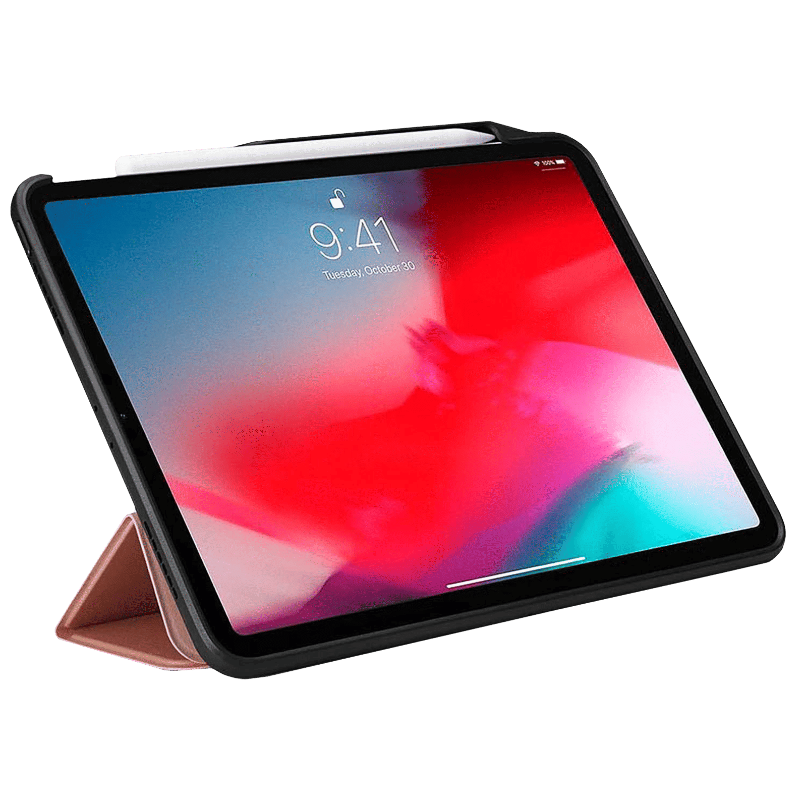 spigen Smart Fold 2 Polycarbonate TPU Flip Cover for Apple iPad Pro (Built-in Pen Slot, Rose Gold)_3