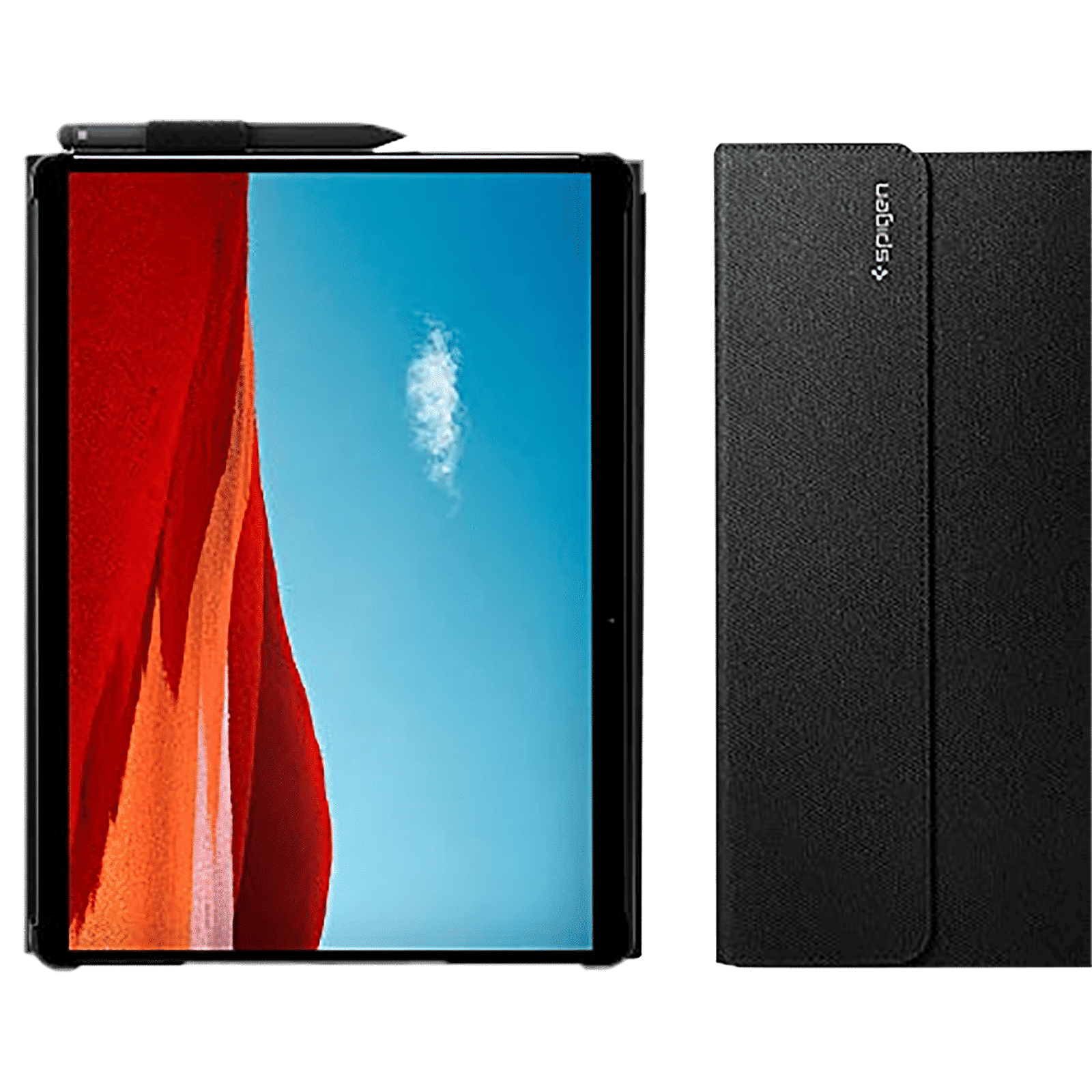 spigen Stand Folio Fabric Flip Cover For Microsoft Surface Pro X (Hands Free Viewing, Black)_6