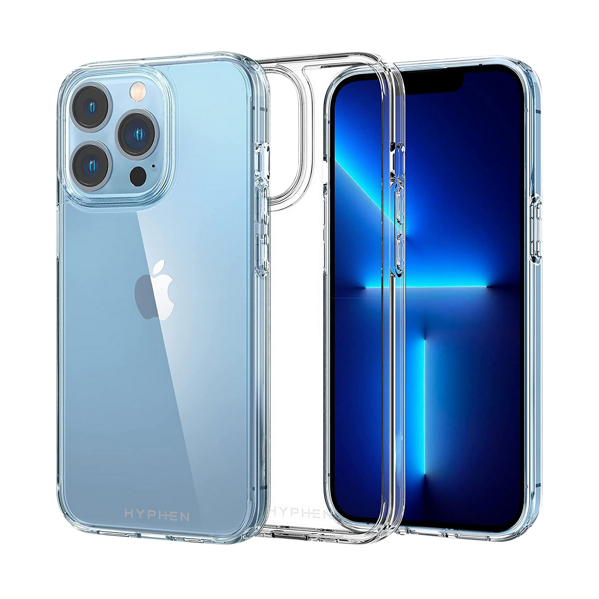 HYPHEN AIRE Screen Protector & Hard TPU Back Cover Combo for Apple iPhone 13 Pro (Supports Wireless Charging, Clear)_1