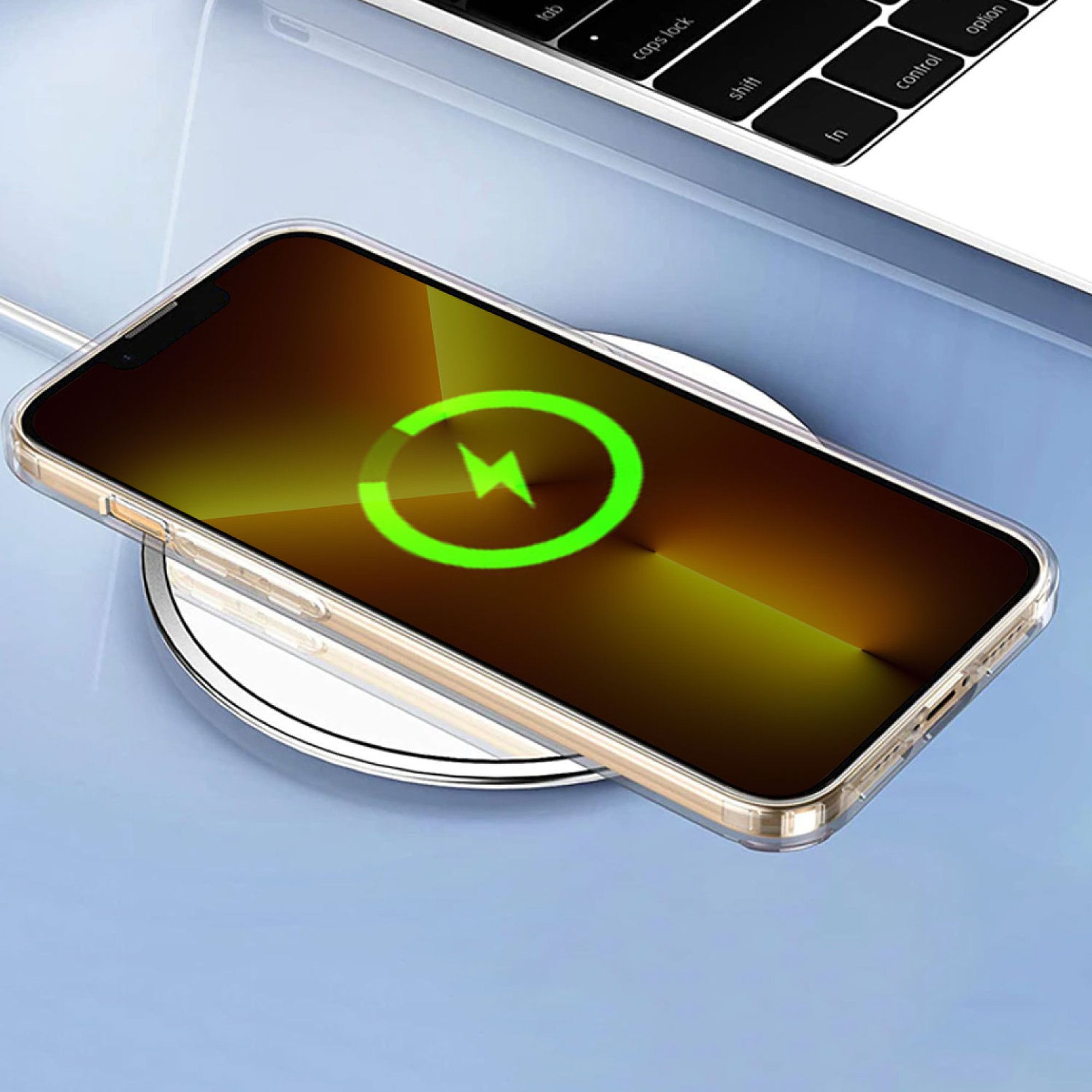 HYPHEN AIRE Screen Protector & Hard TPU Back Cover Combo for Apple iPhone 13 Pro Max (Supports Wireless Charging, Clear)_2