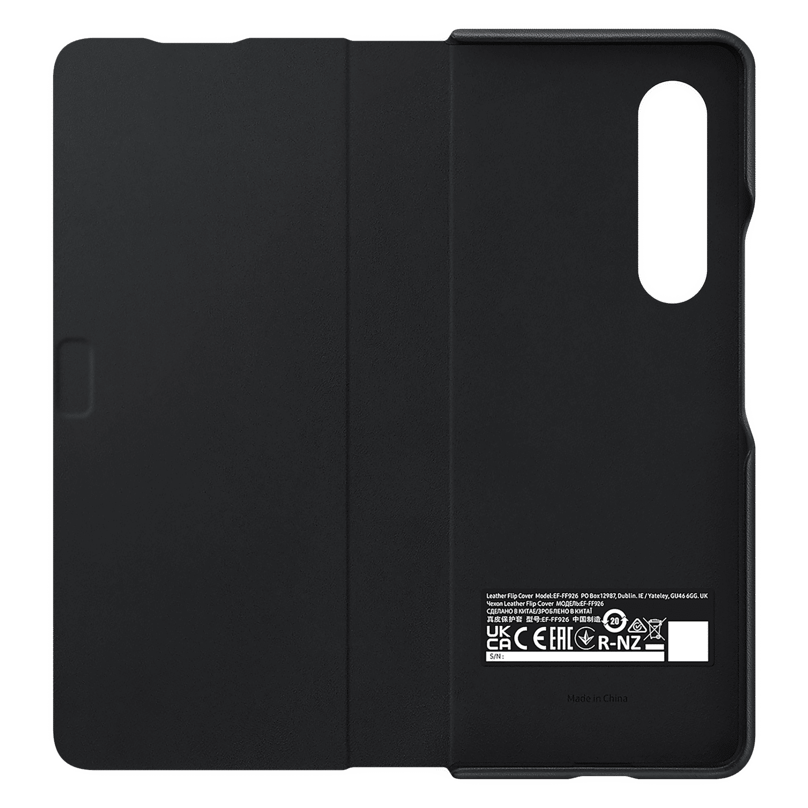 SAMSUNG Soft Leather Flip Cover for SAMSUNG Galaxy Z Fold3 5G (Back Strap, Black)_5