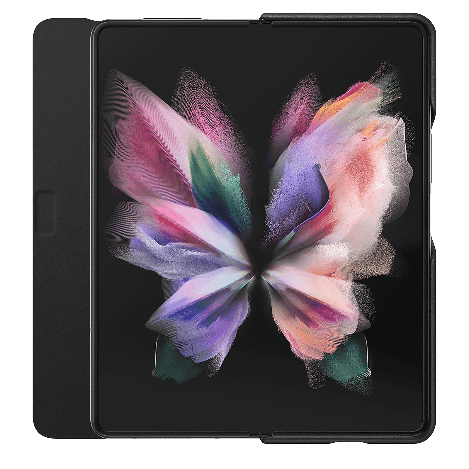 SAMSUNG Soft Leather Flip Cover for SAMSUNG Galaxy Z Fold3 5G (Back Strap, Black)_6