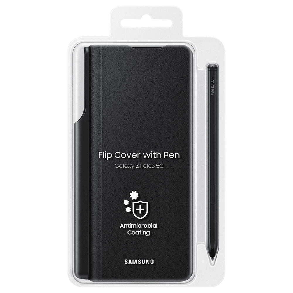 SAMSUNG Flip Cover for Galaxy Z Fold3 5G (With S Pen Holder, Black)_11