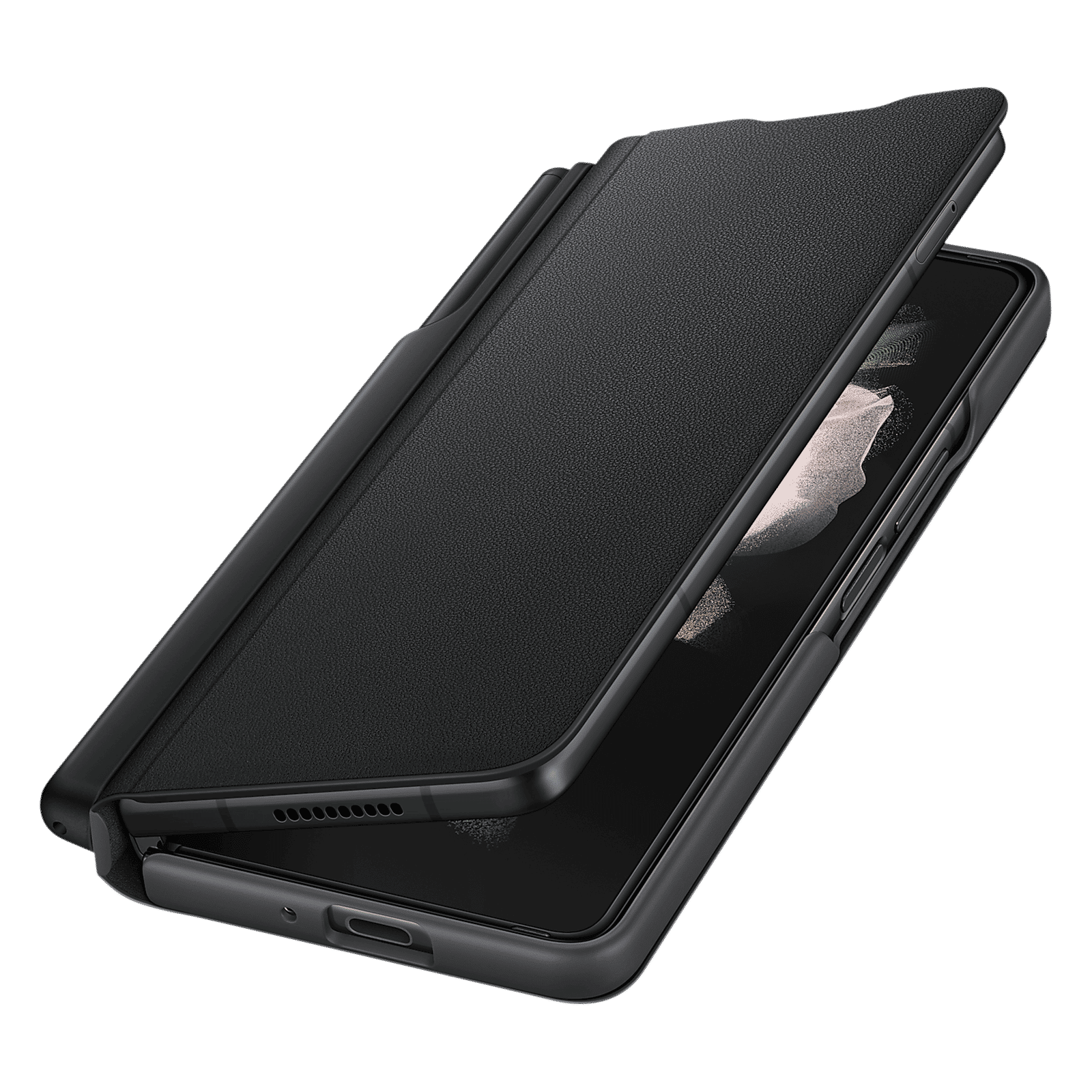 SAMSUNG Flip Cover for Galaxy Z Fold3 5G (With S Pen Holder, Black)_6