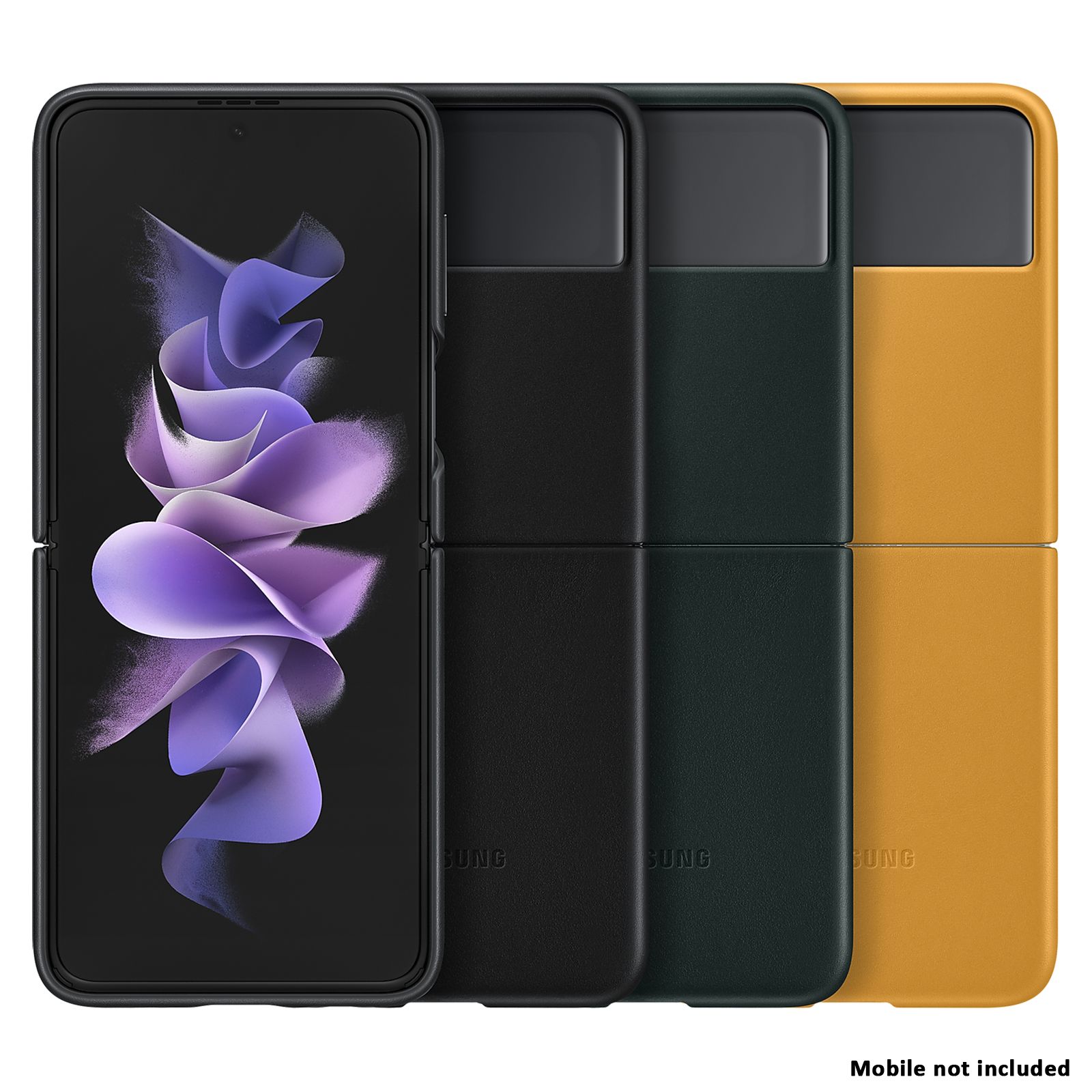 SAMSUNG Soft Leather Back Cover for SAMSUNG Galaxy Z Flip3 5G (Premium Protection, Black) SAMSUNG Soft Leather Back Cover for SAMSUNG Galaxy Z Flip3 5G (Premium Protection, Black)_9