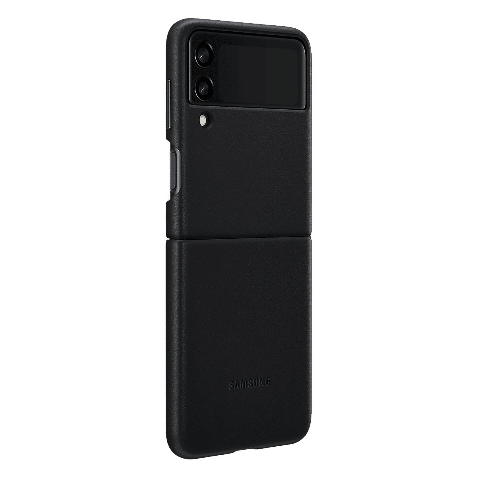 SAMSUNG Soft Leather Back Cover for SAMSUNG Galaxy Z Flip3 5G (Premium Protection, Black) SAMSUNG Soft Leather Back Cover for SAMSUNG Galaxy Z Flip3 5G (Premium Protection, Black)_3