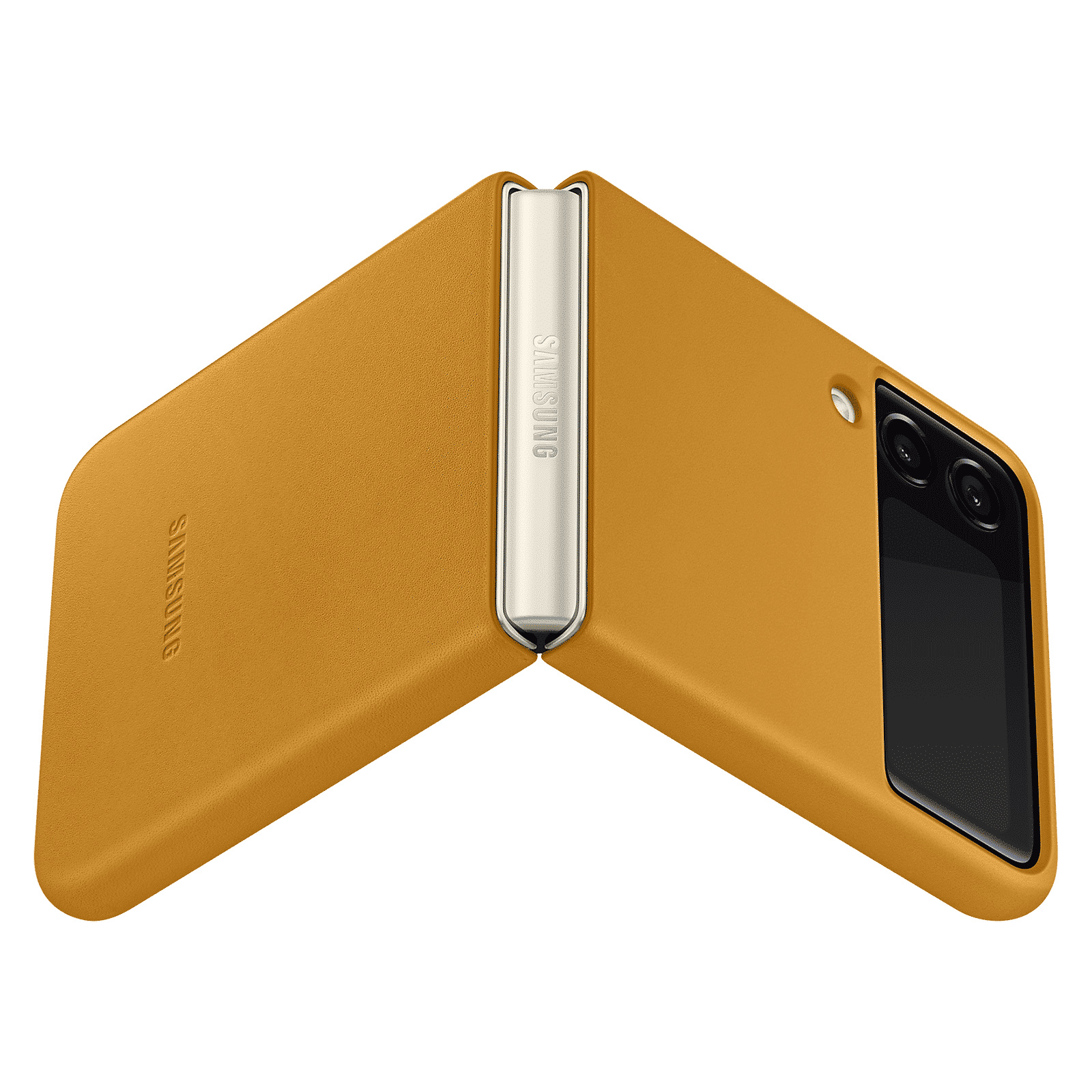SAMSUNG Soft Leather Back Cover for SAMSUNG Galaxy Z Flip3 5G (Premium Protection, Mustard)_8