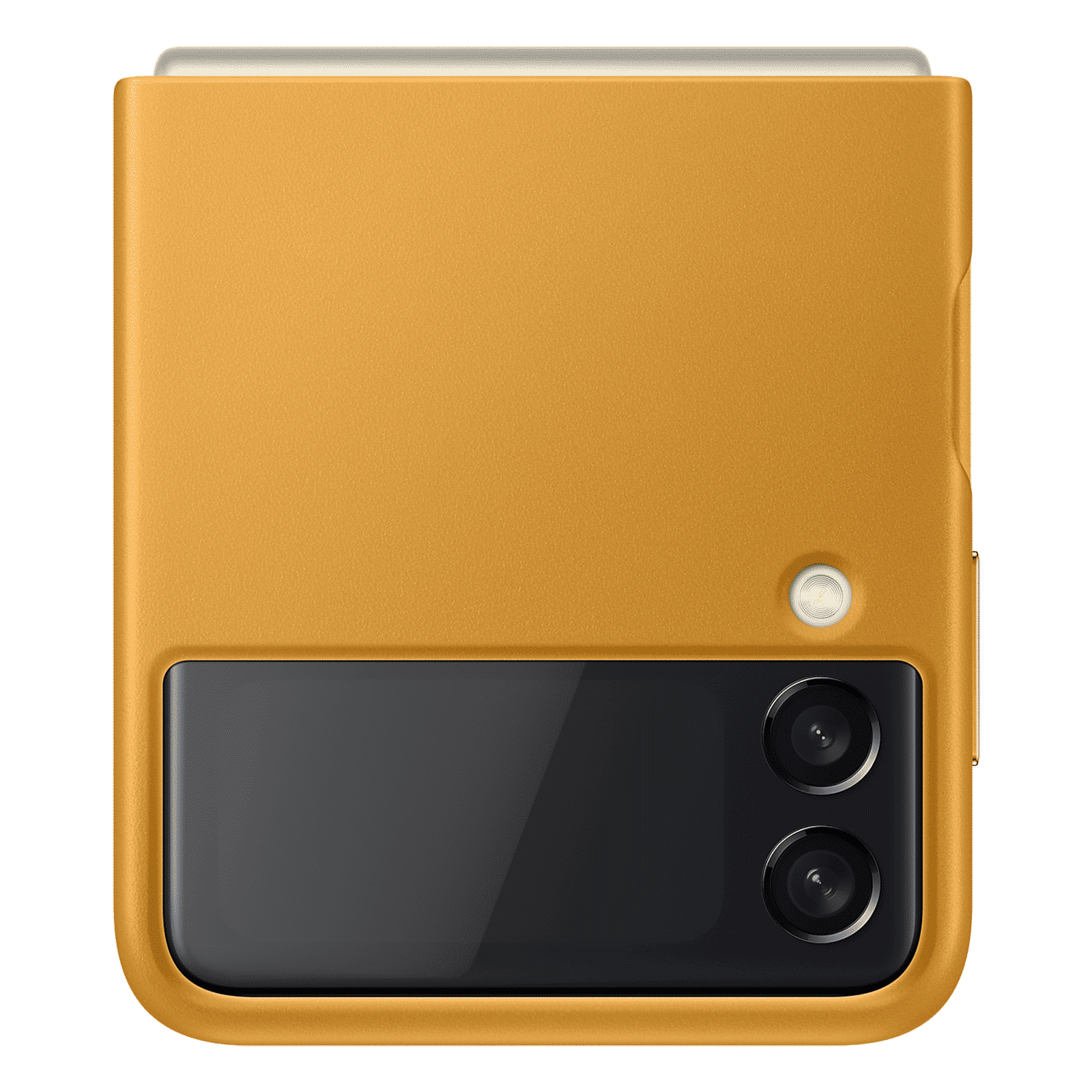 SAMSUNG Soft Leather Back Cover for SAMSUNG Galaxy Z Flip3 5G (Premium Protection, Mustard)_4