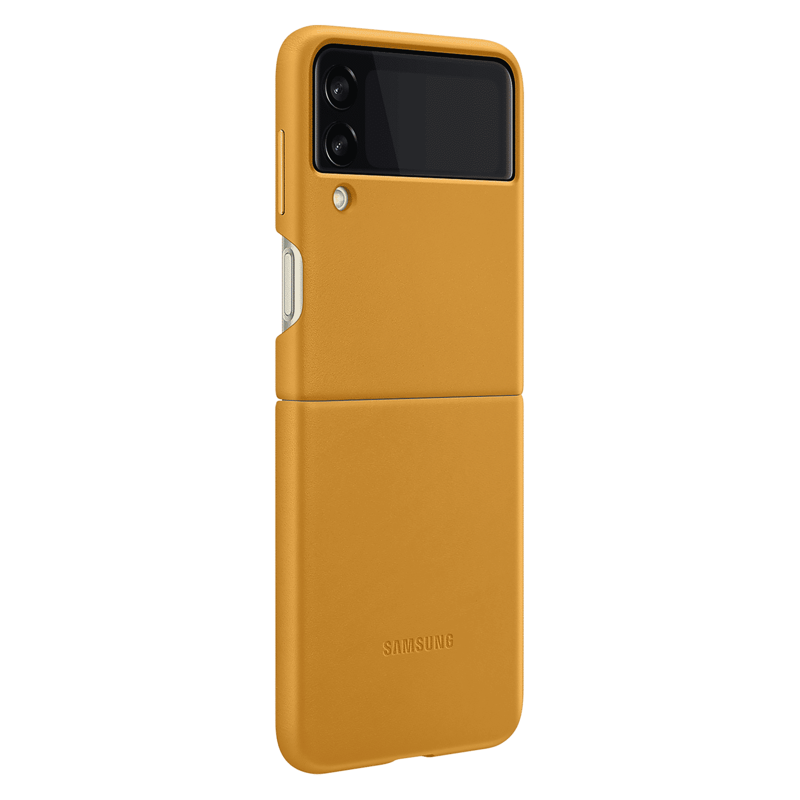 SAMSUNG Soft Leather Back Cover for SAMSUNG Galaxy Z Flip3 5G (Premium Protection, Mustard)_7