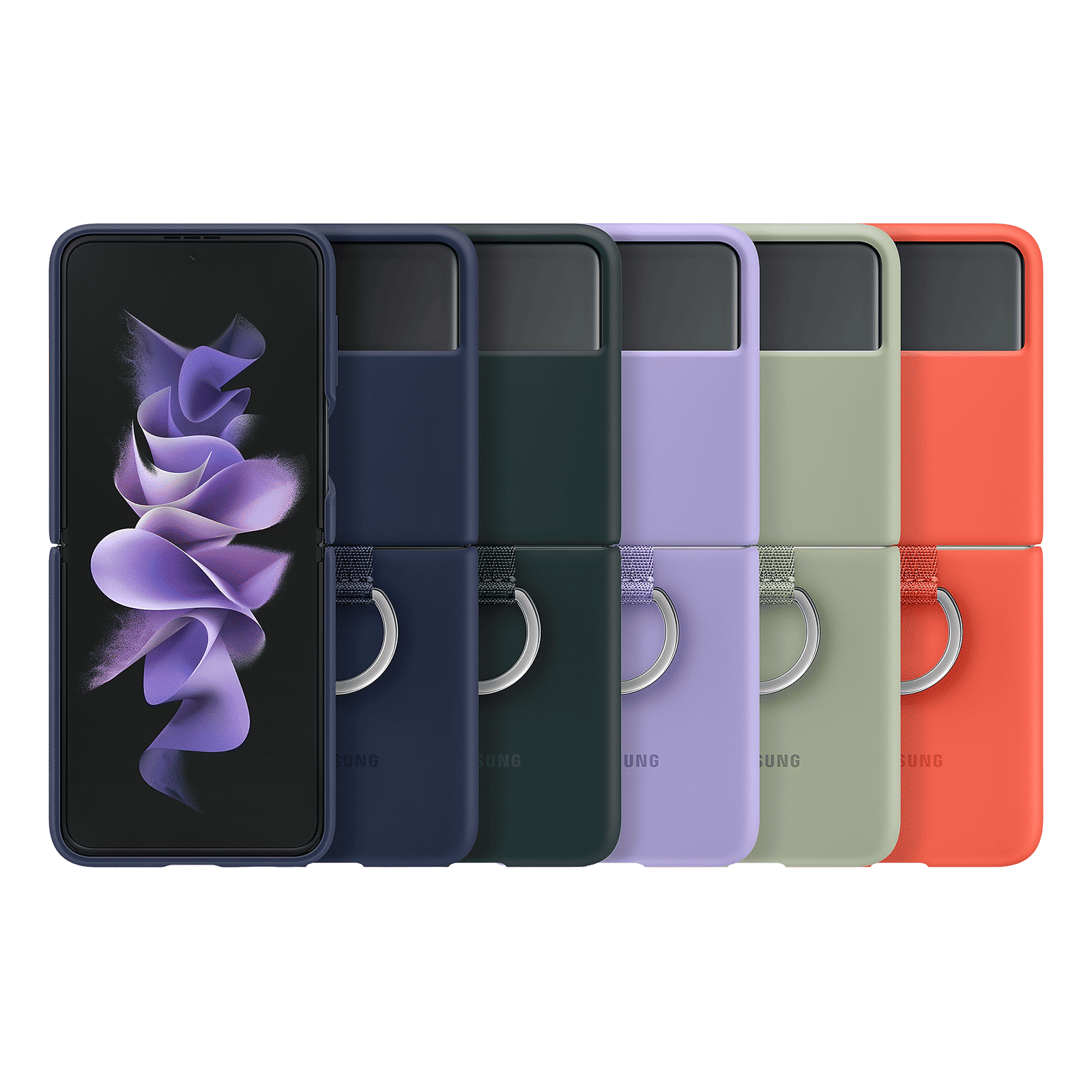 SAMSUNG Soft Silicone Back Cover for SAMSUNG Galaxy Z Flip3 5G (Slip-On Ring, Navy) SAMSUNG Soft Silicone Back Cover for SAMSUNG Galaxy Z Flip3 5G (Slip-On Ring, Navy)_8