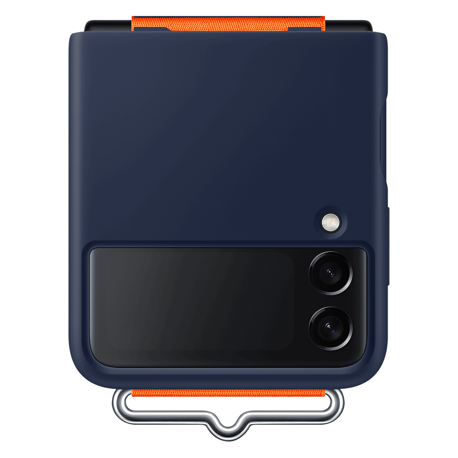SAMSUNG Soft Silicone Back Cover for SAMSUNG Galaxy Z Flip3 5G (Built-in Hand Strap, Navy)_8