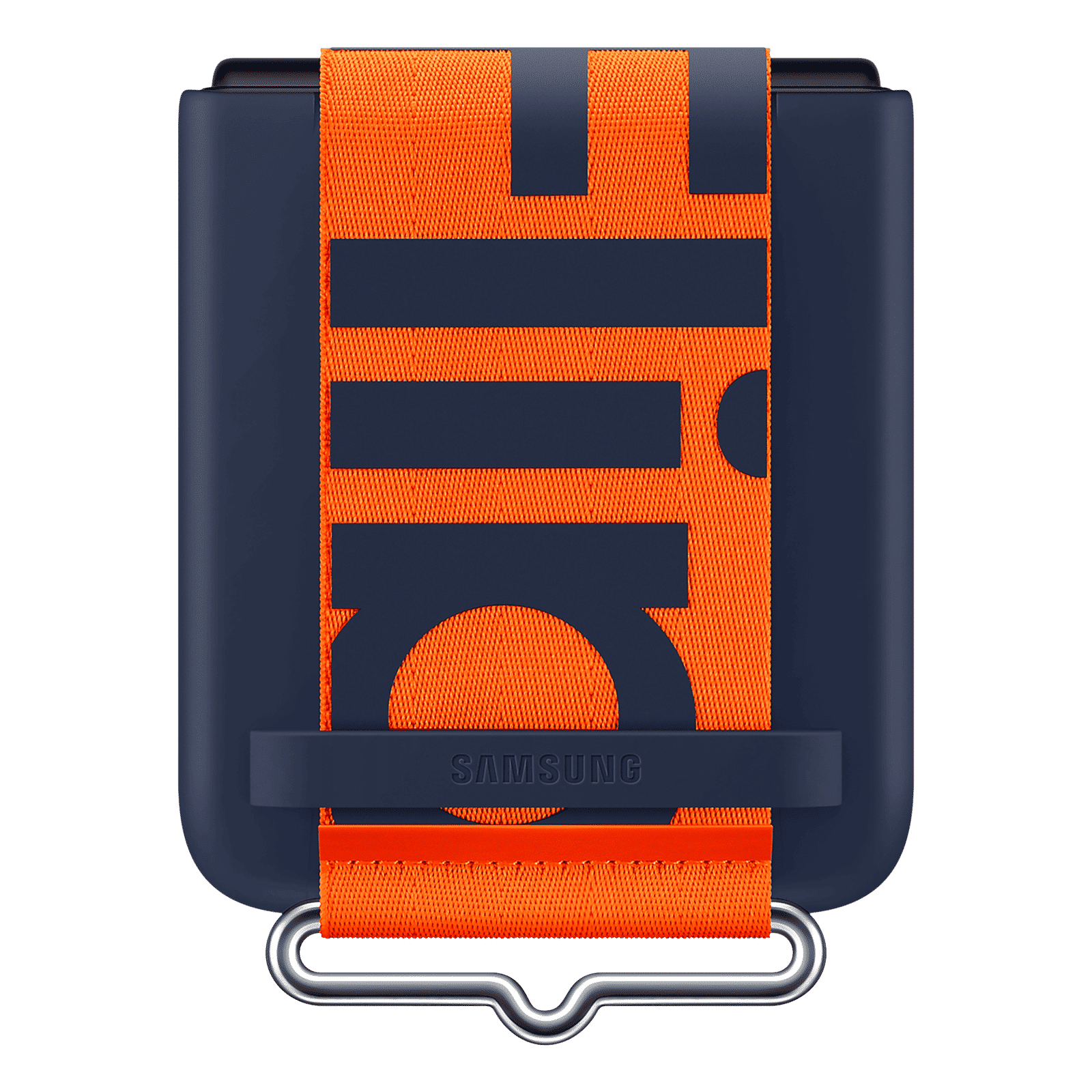 SAMSUNG Soft Silicone Back Cover for SAMSUNG Galaxy Z Flip3 5G (Built-in Hand Strap, Navy)_9