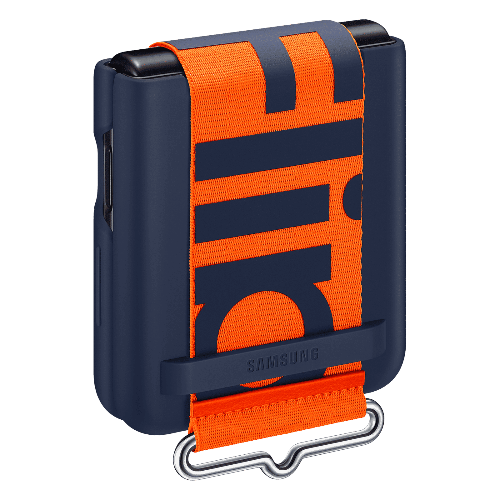 SAMSUNG Soft Silicone Back Cover for SAMSUNG Galaxy Z Flip3 5G (Built-in Hand Strap, Navy)_10