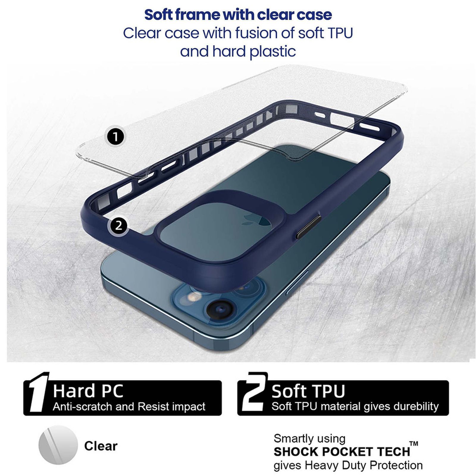 stuffcool Aktion TPU Back Cover for Apple iPhone 13 (Shock Pocket Technology, Blue)_4