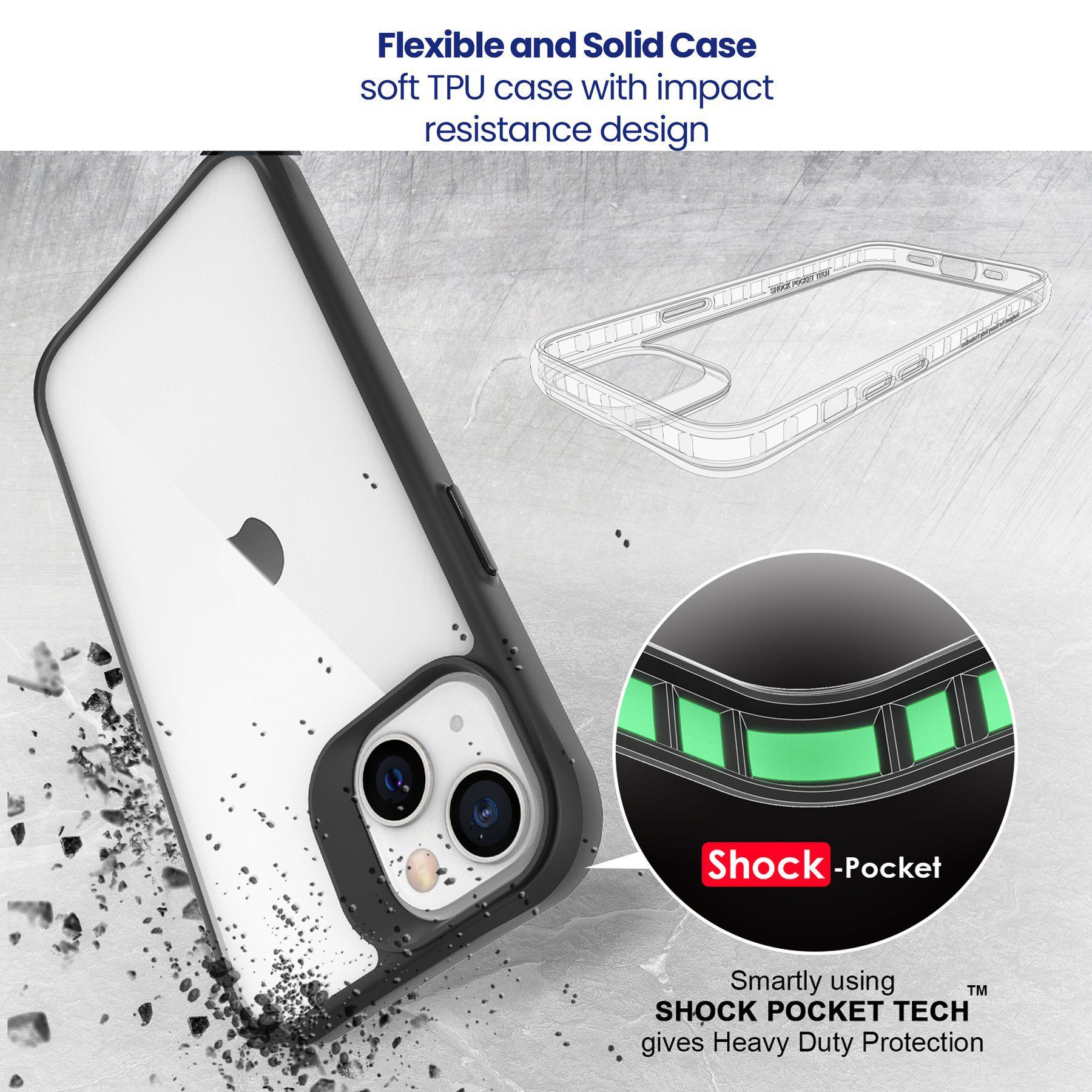 stuffcool Aktion TPU Back Cover for Apple iPhone 13 (Shock Pocket Technology, Black)_6