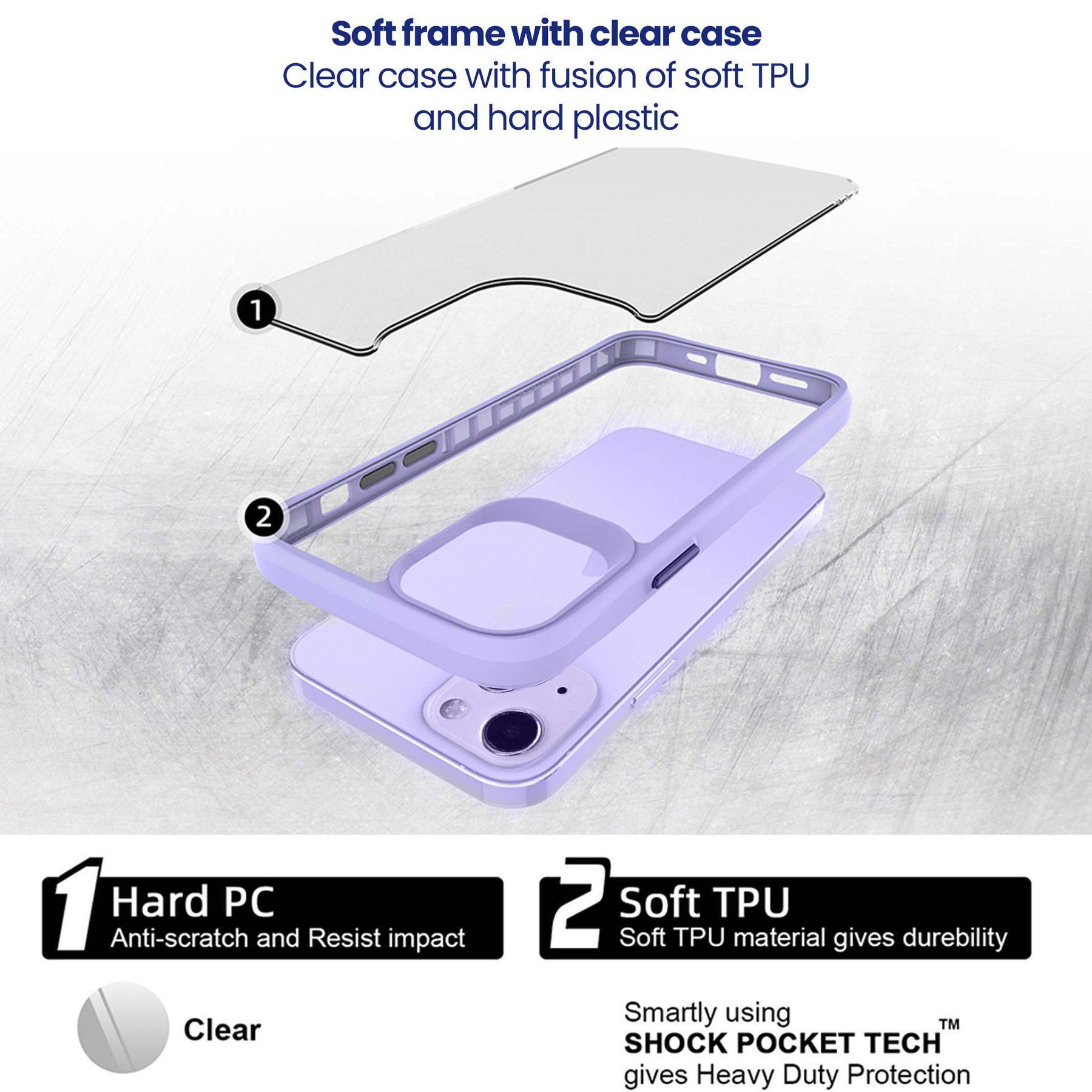 stuffcool Aktion TPU Back Cover for Apple iPhone 13 (Shock Pocket Technology, Purple)_3