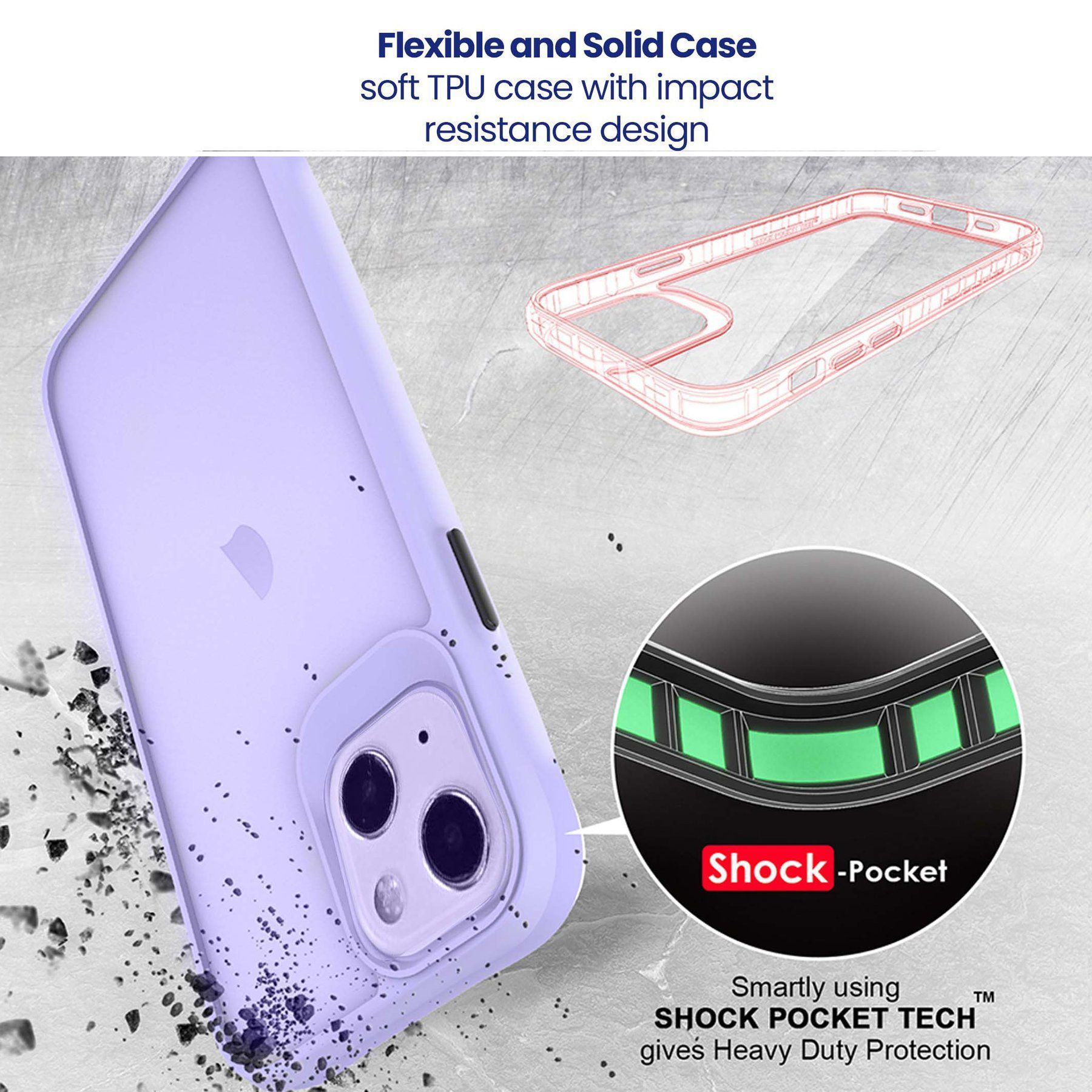 stuffcool Aktion TPU Back Cover for Apple iPhone 13 (Shock Pocket Technology, Purple)_6