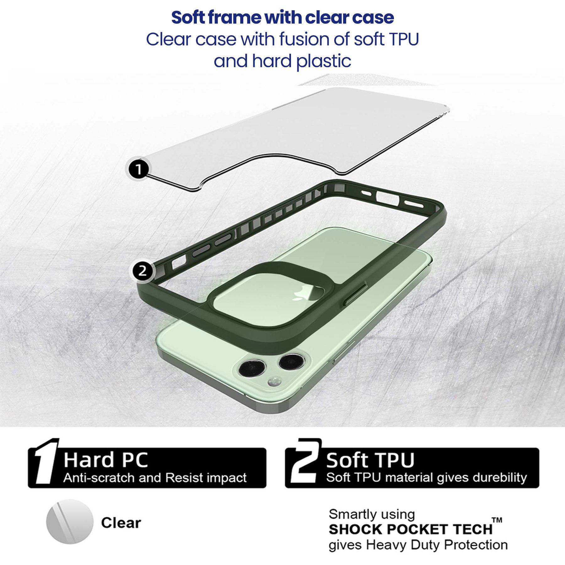 stuffcool Aktion TPU Back Cover for Apple iPhone 13 (Shock Pocket Technology, Green)_3