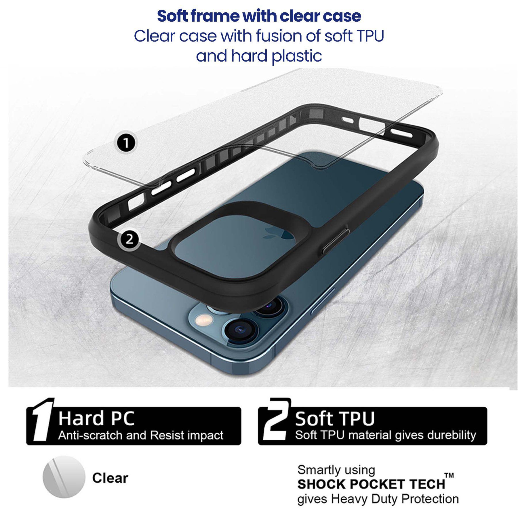 stuffcool Aktion TPU Back Cover for Apple iPhone 13 Pro (Shock Pocket Technology, Black)_3