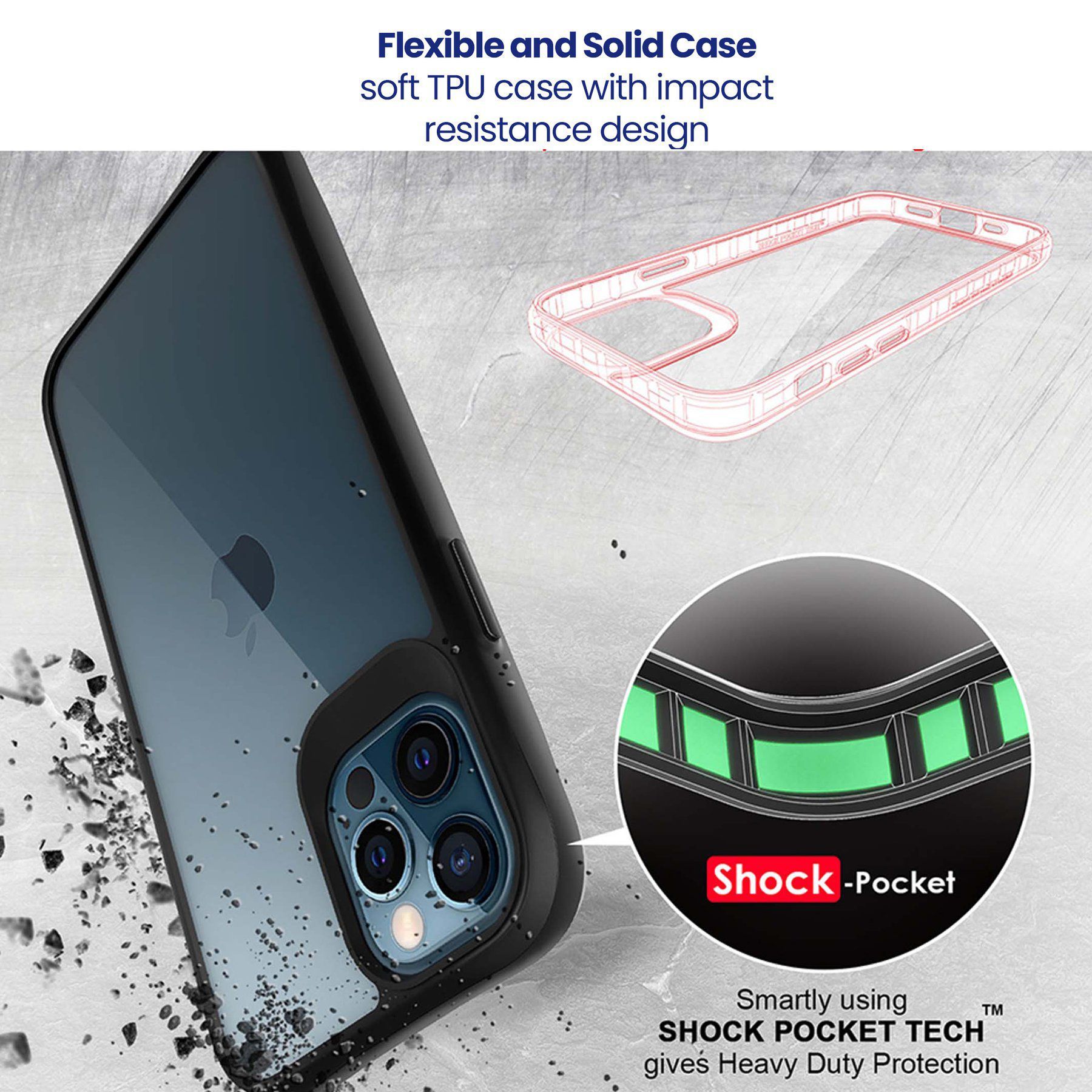 stuffcool Aktion TPU Back Cover for Apple iPhone 13 Pro (Shock Pocket Technology, Black)_6